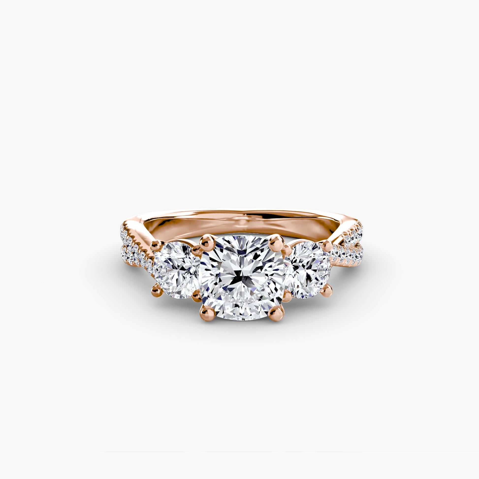 Three - Stone with Pavé Band 2 - Prestige Stones