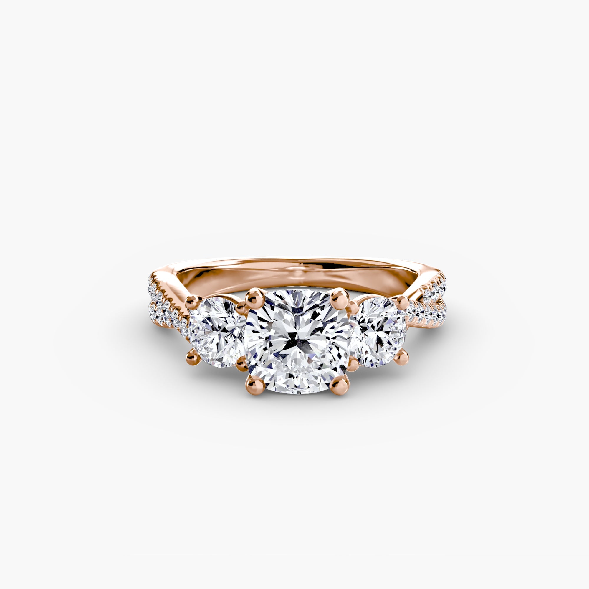 Three - Stone with Pavé Band 2 - Prestige Stones