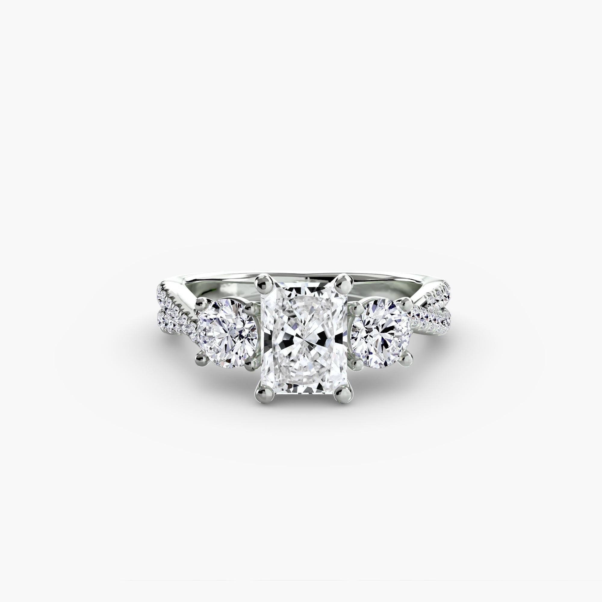 Three - Stone with Pavé Band 2 - Prestige Stones