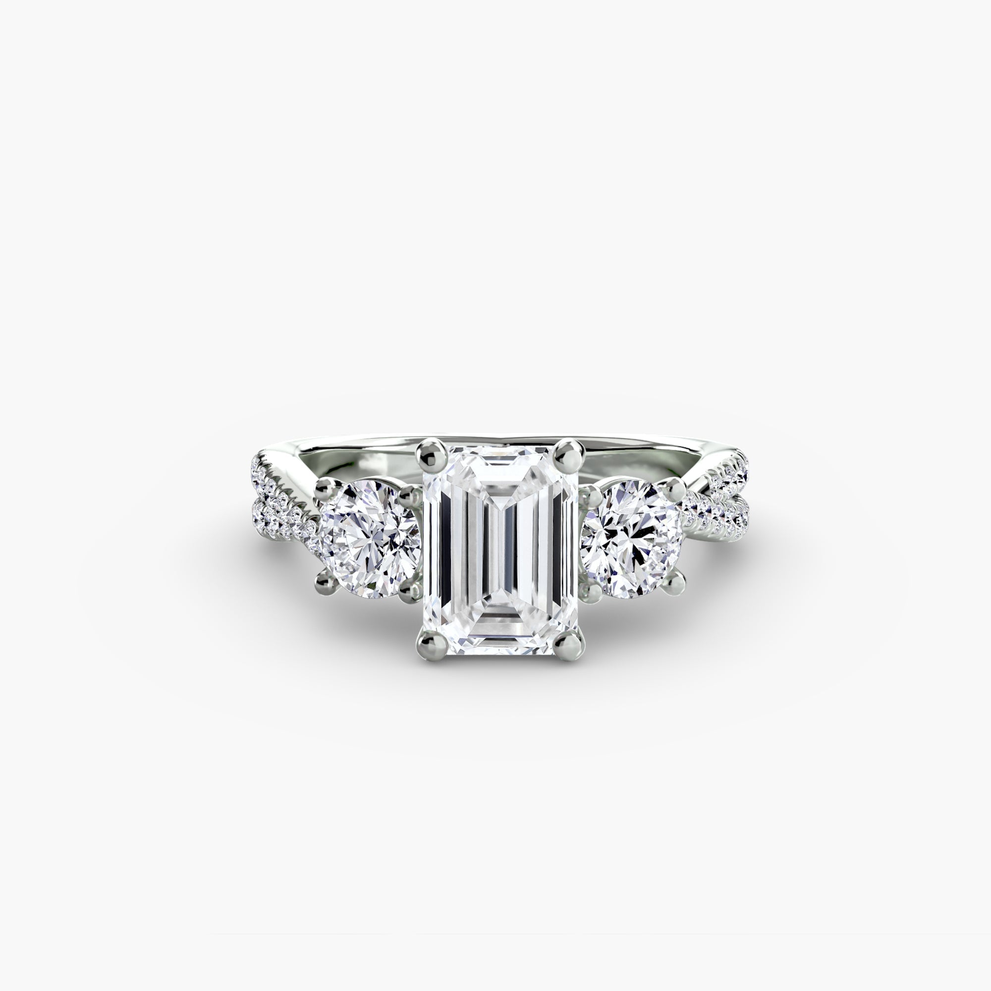Three - Stone with Pavé Band 2 - Prestige Stones