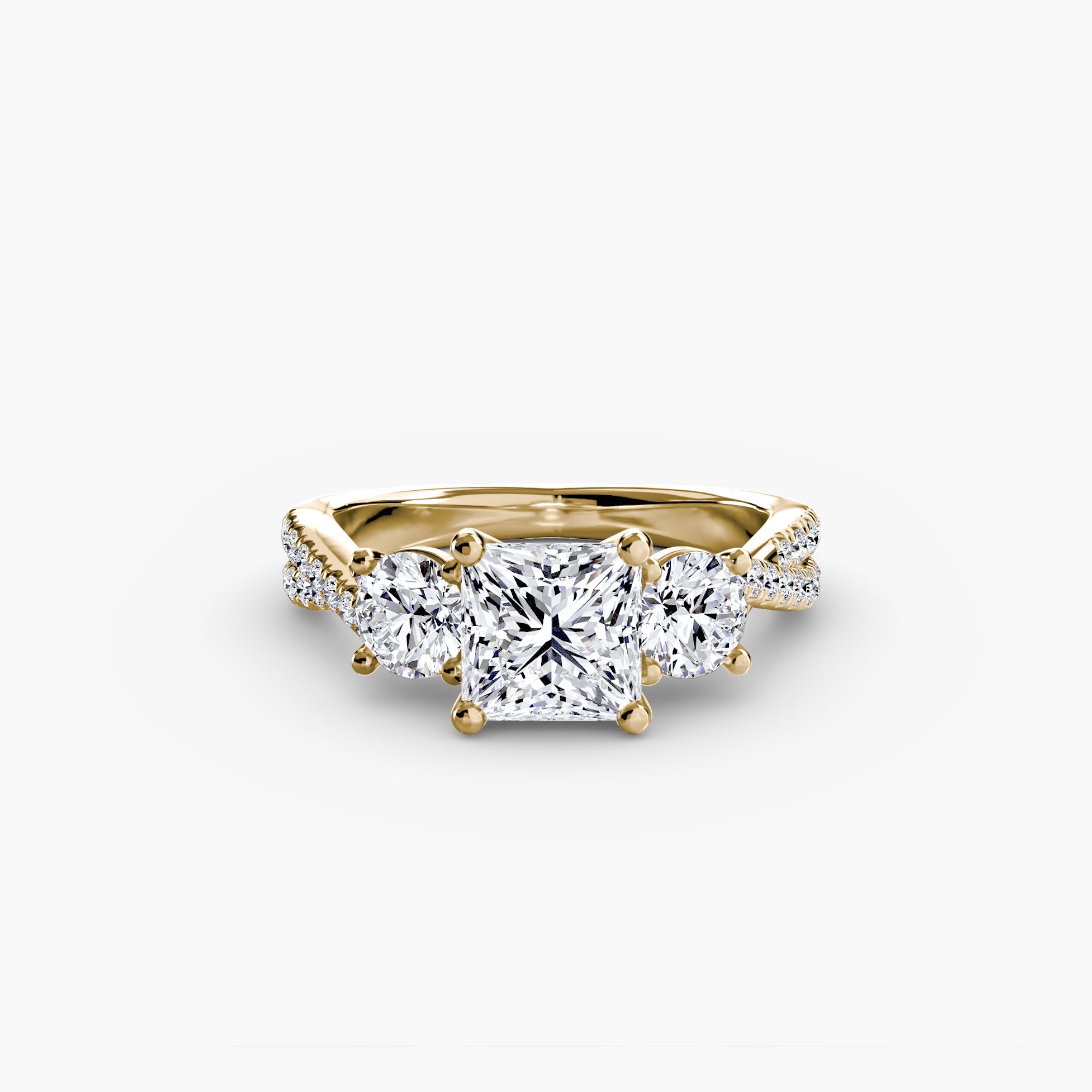 Three - Stone with Pavé Band 2 - Prestige Stones