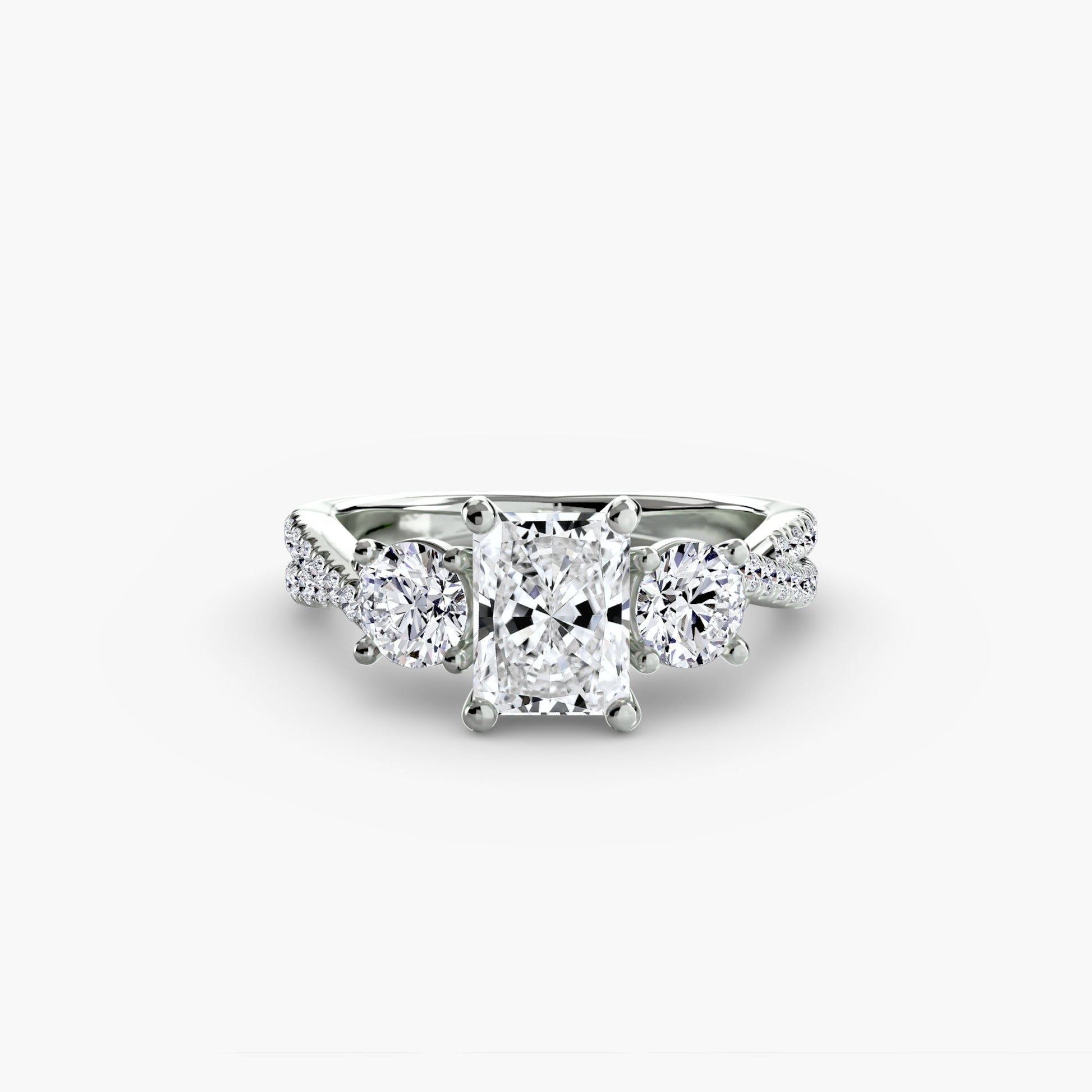 Three - Stone with Pavé Band 2 - Prestige Stones