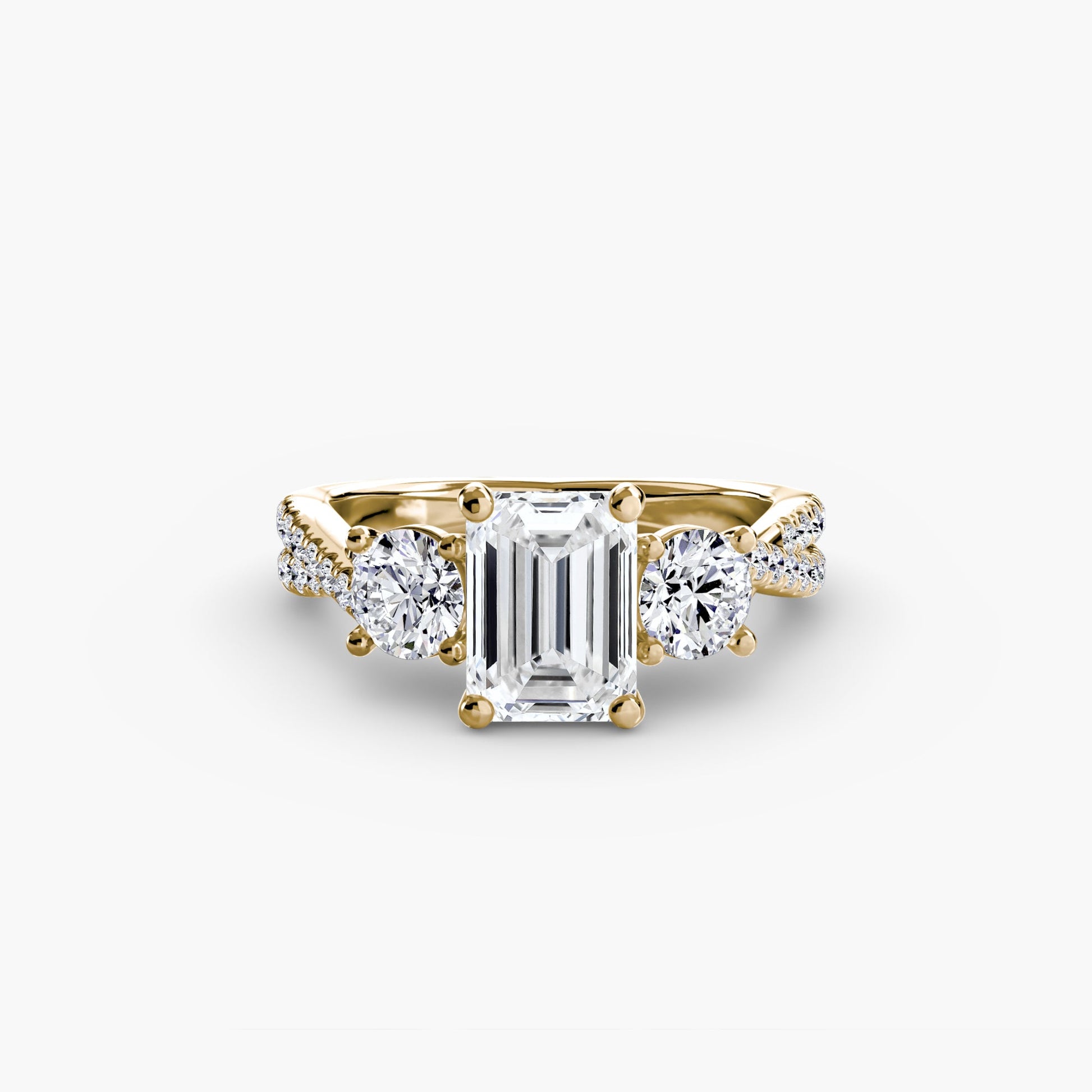 Three - Stone with Pavé Band 2 - Prestige Stones