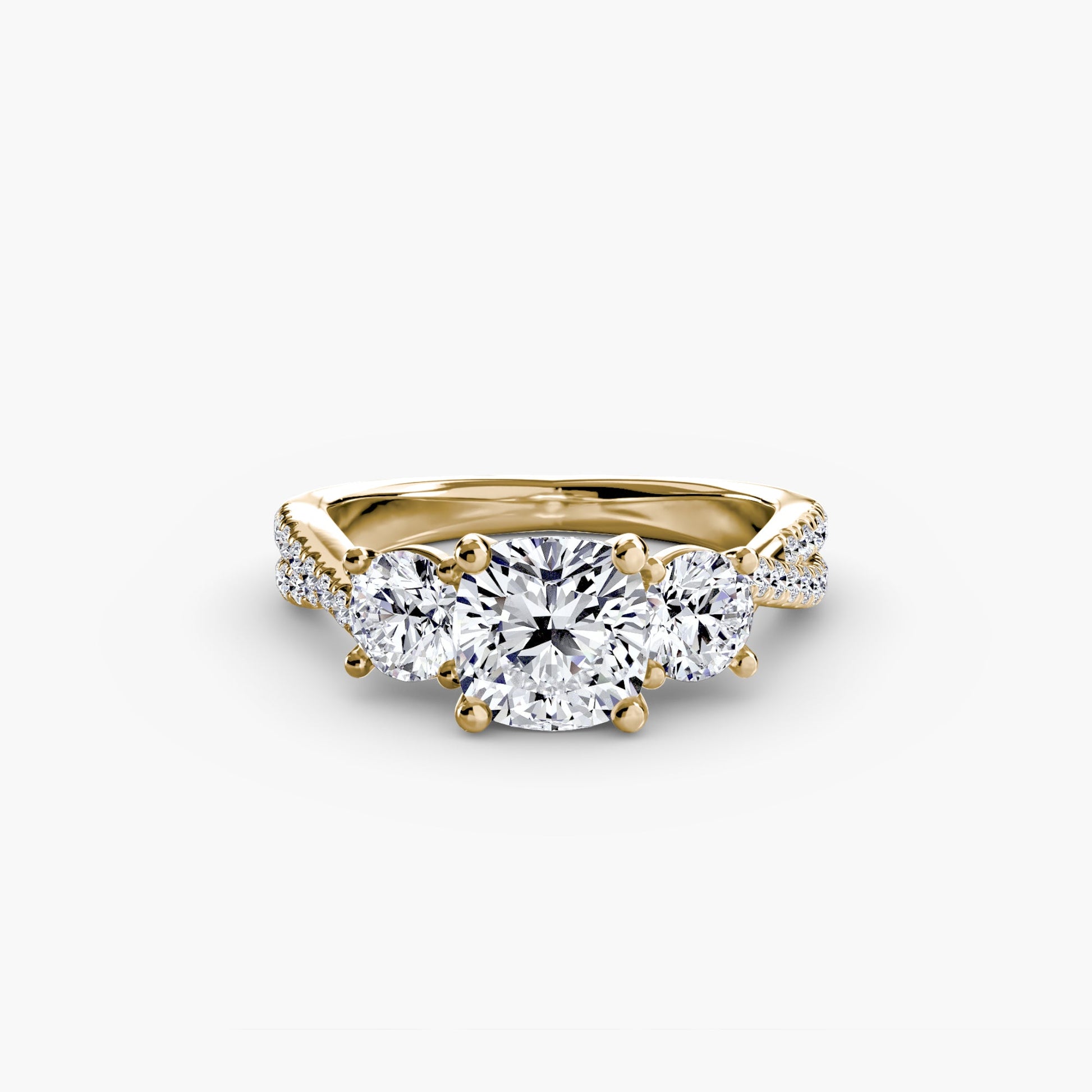 Three - Stone with Pavé Band 2 - Prestige Stones