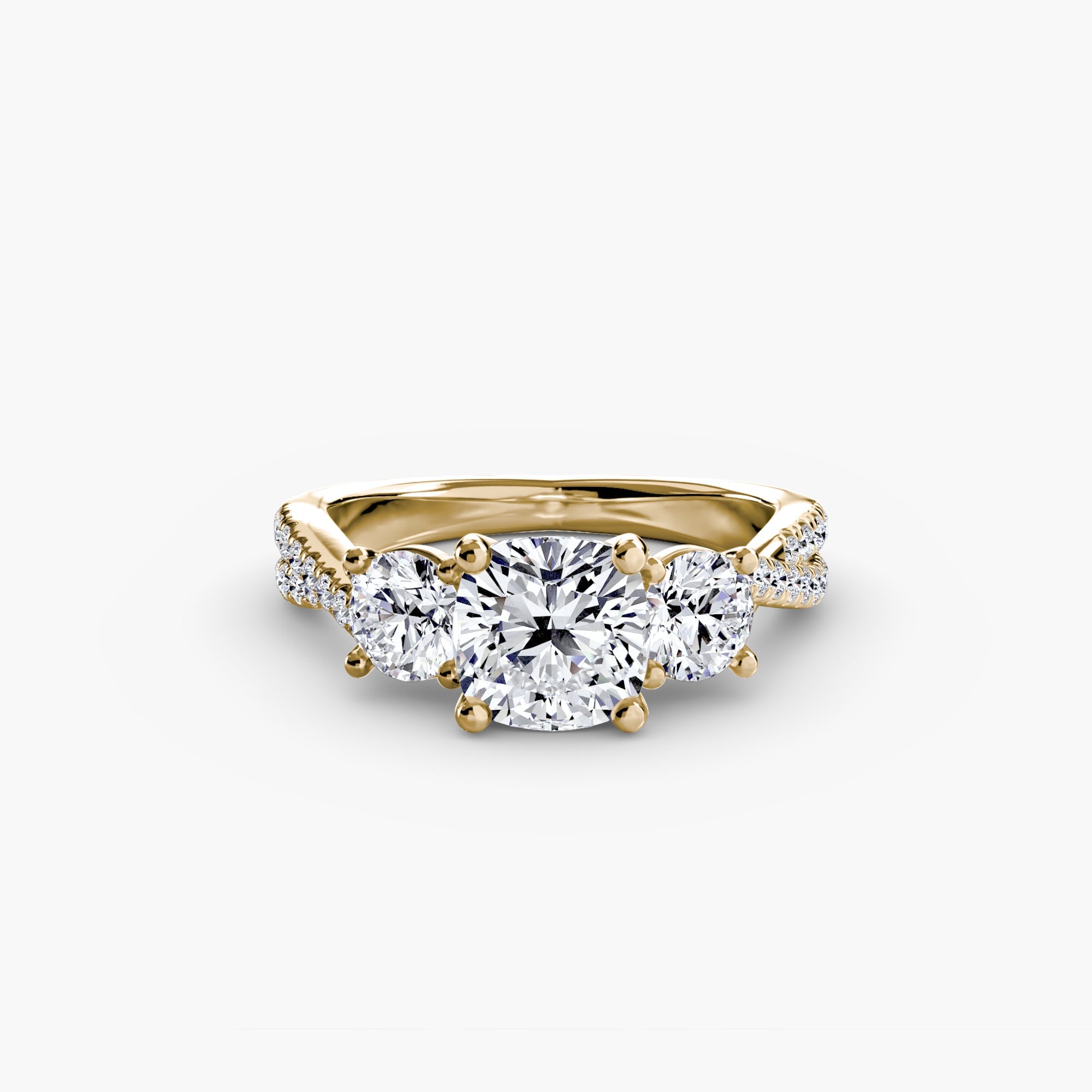 Three - Stone with Pavé Band 2 - Prestige Stones