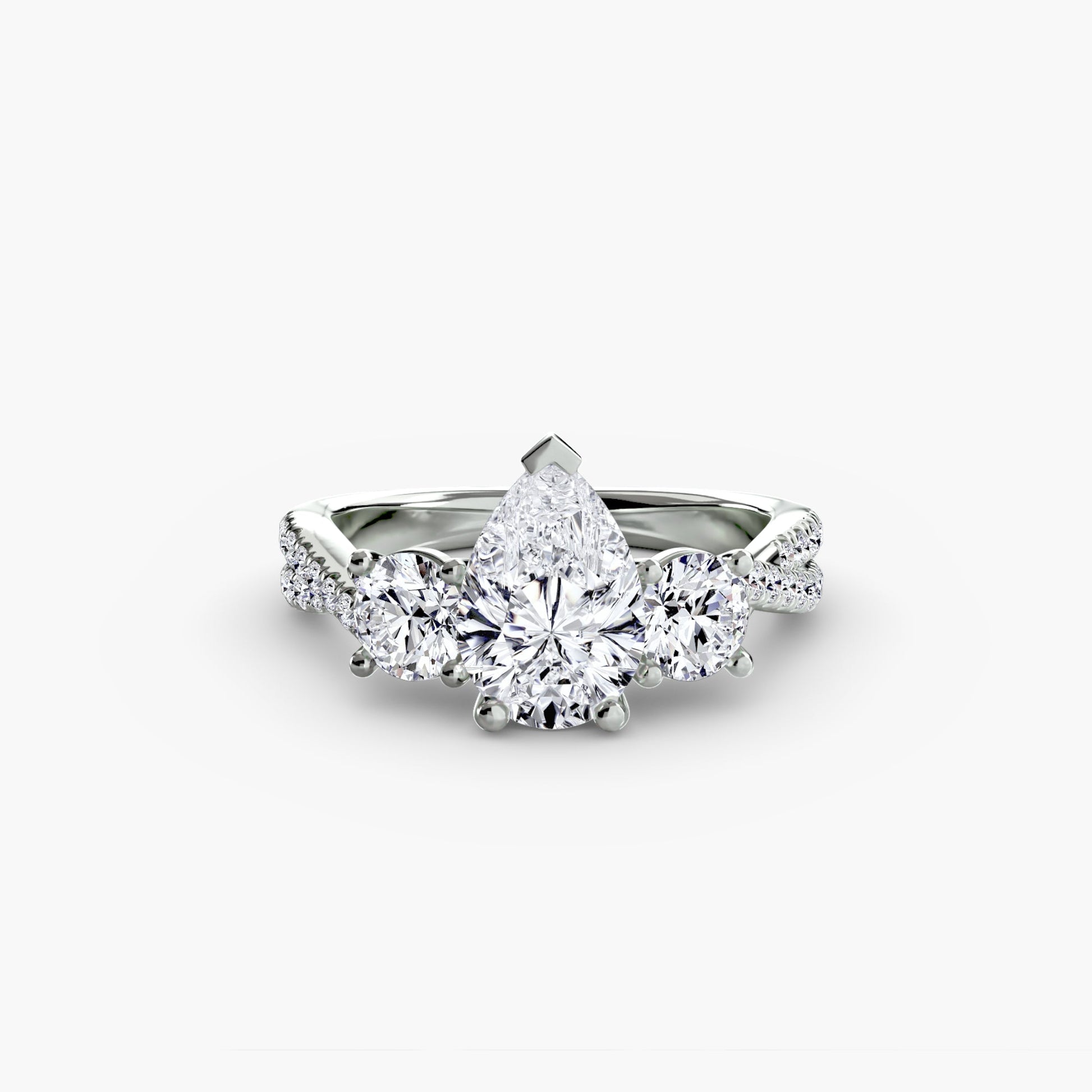 Three - Stone with Pavé Band 2 - Prestige Stones