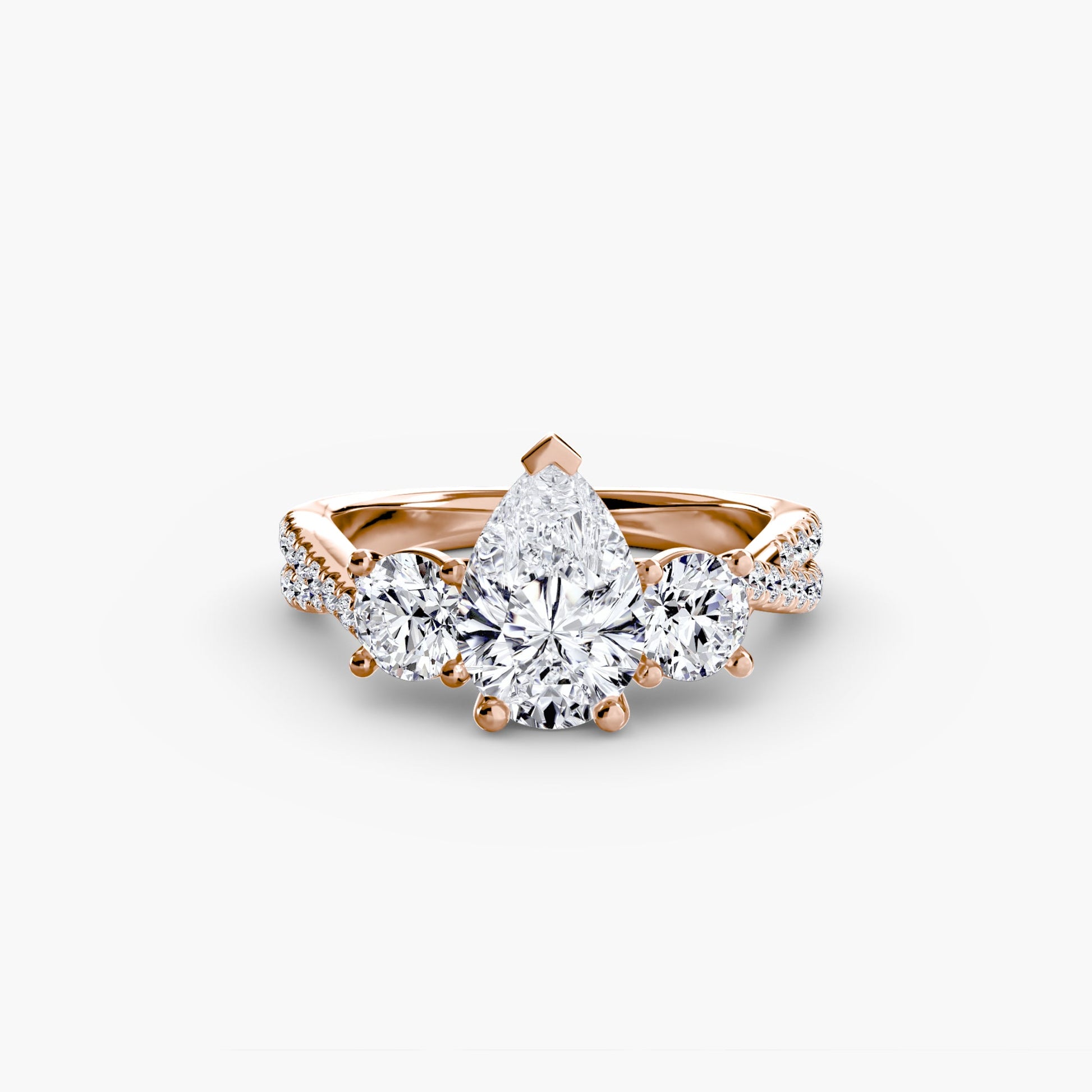 Three - Stone with Pavé Band 2 - Prestige Stones