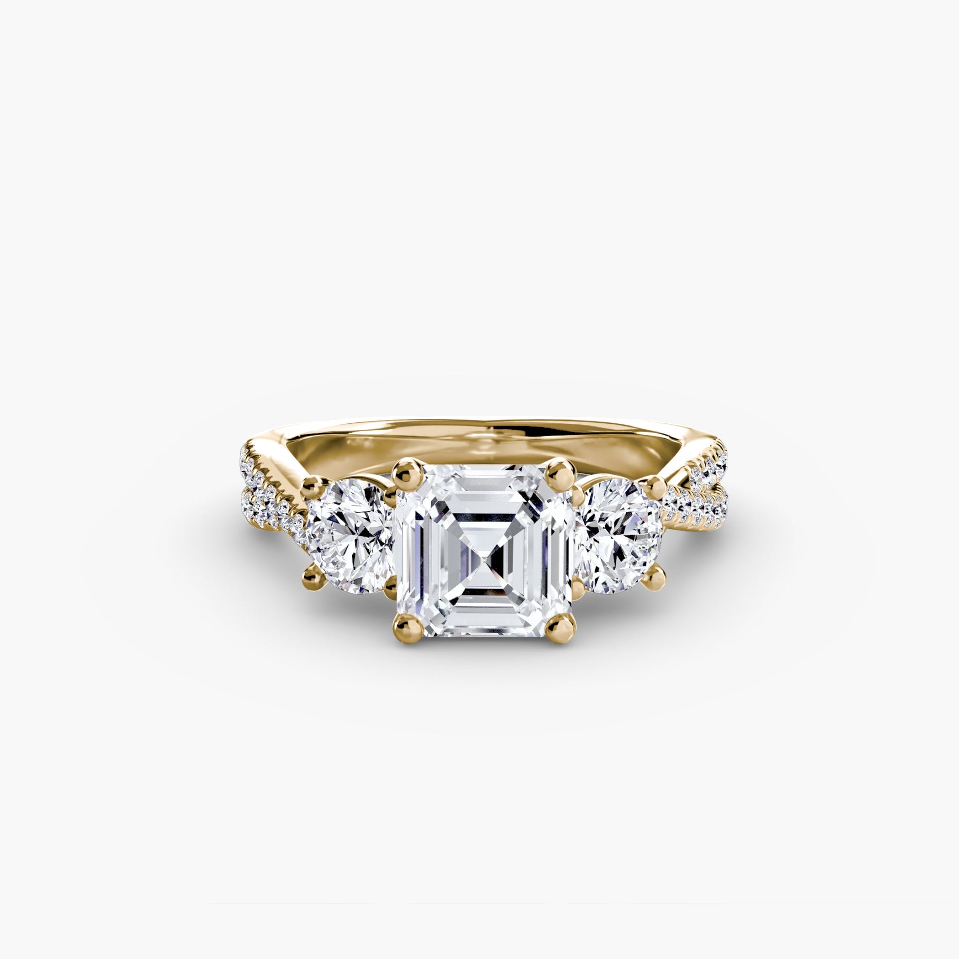 Three - Stone with Pavé Band 2 - Prestige Stones