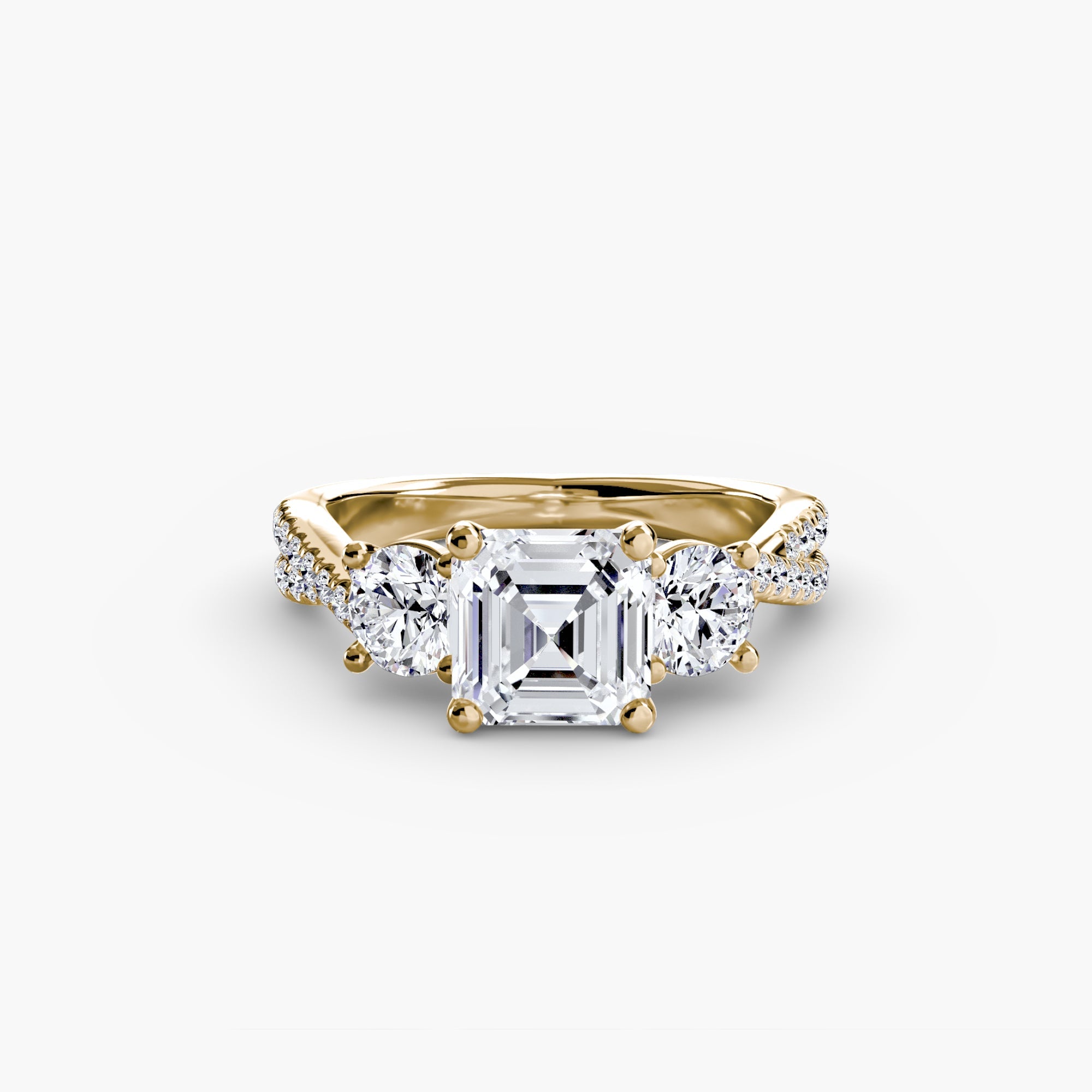 Three - Stone with Pavé Band 2 - Prestige Stones
