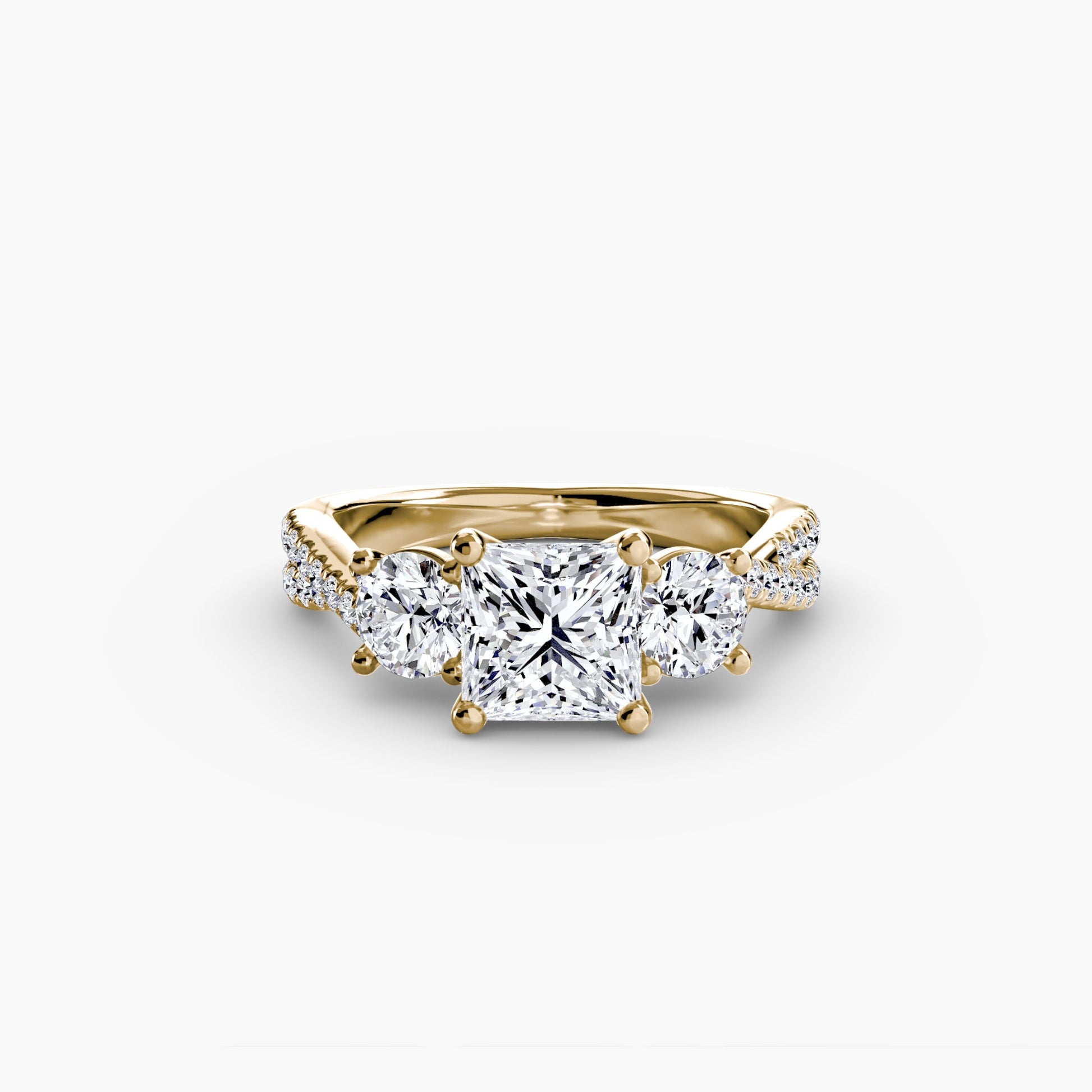 Three - Stone with Pavé Band 2 - Prestige Stones