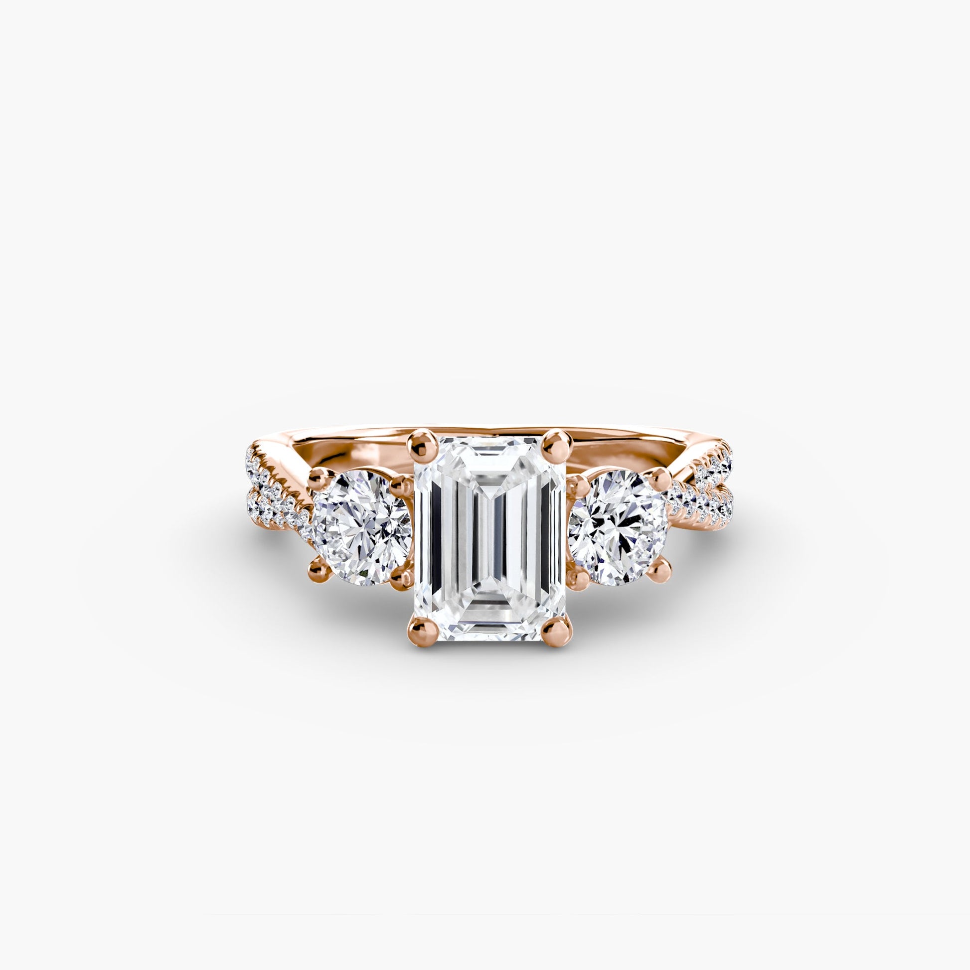 Three - Stone with Pavé Band 2 - Prestige Stones