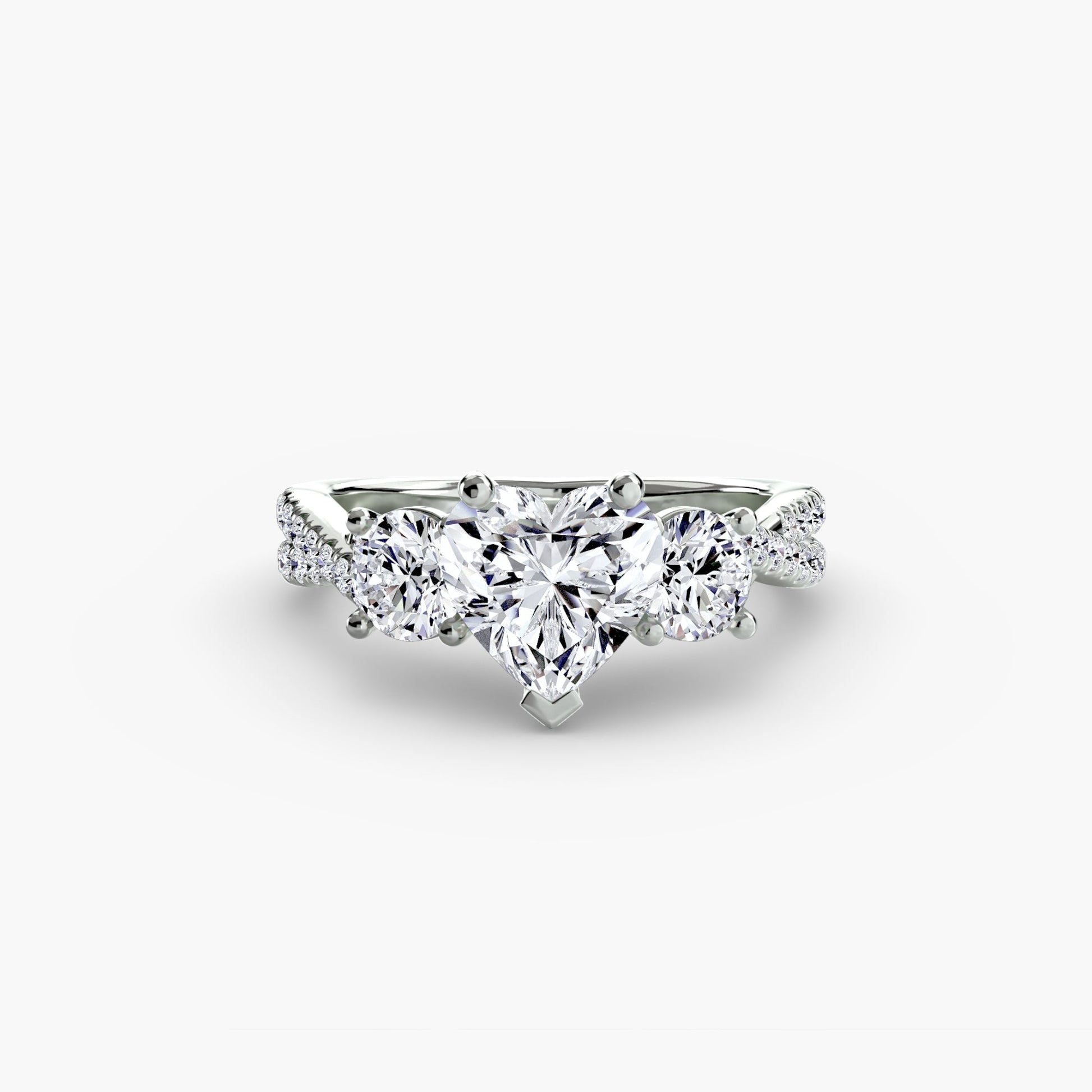 Three - Stone with Pavé Band 2 - Prestige Stones