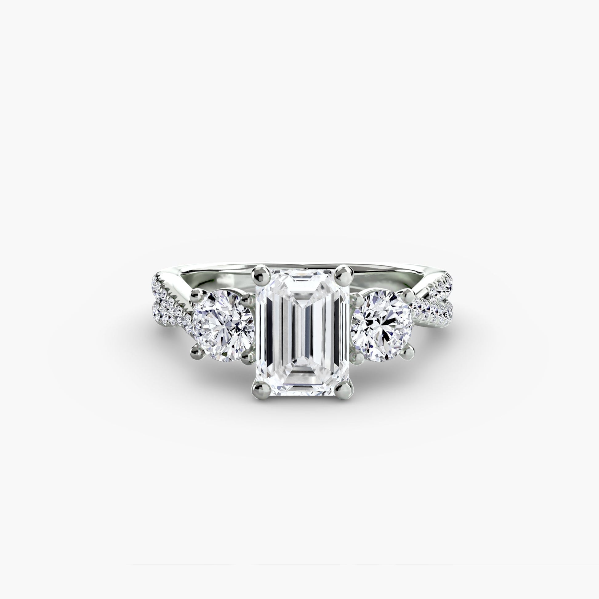 Three - Stone with Pavé Band 2 - Prestige Stones