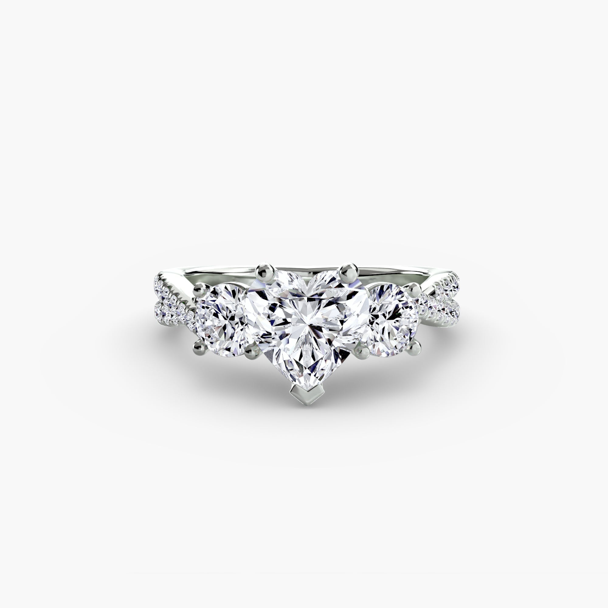 Three - Stone with Pavé Band 2 - Prestige Stones
