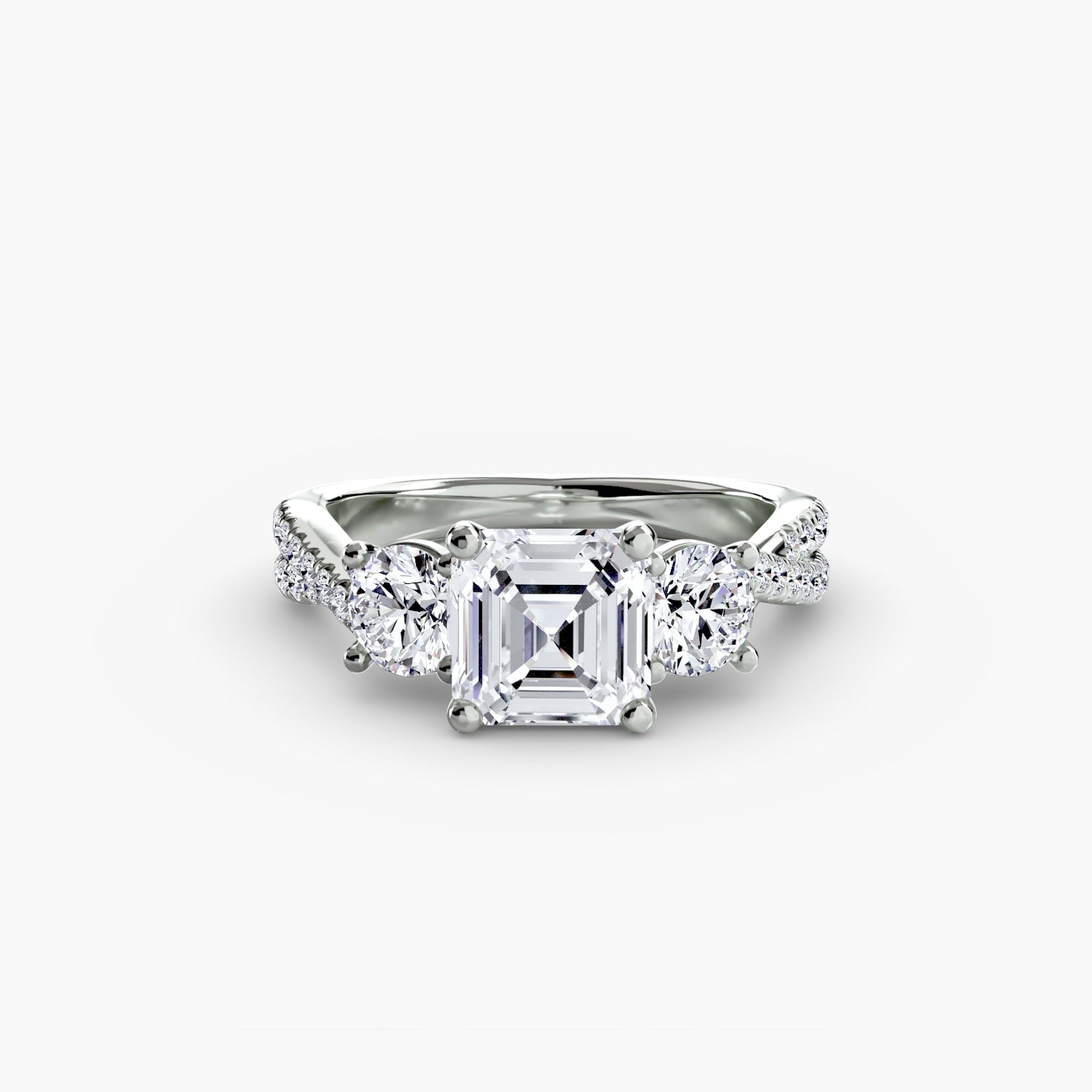 Three - Stone with Pavé Band 2 - Prestige Stones