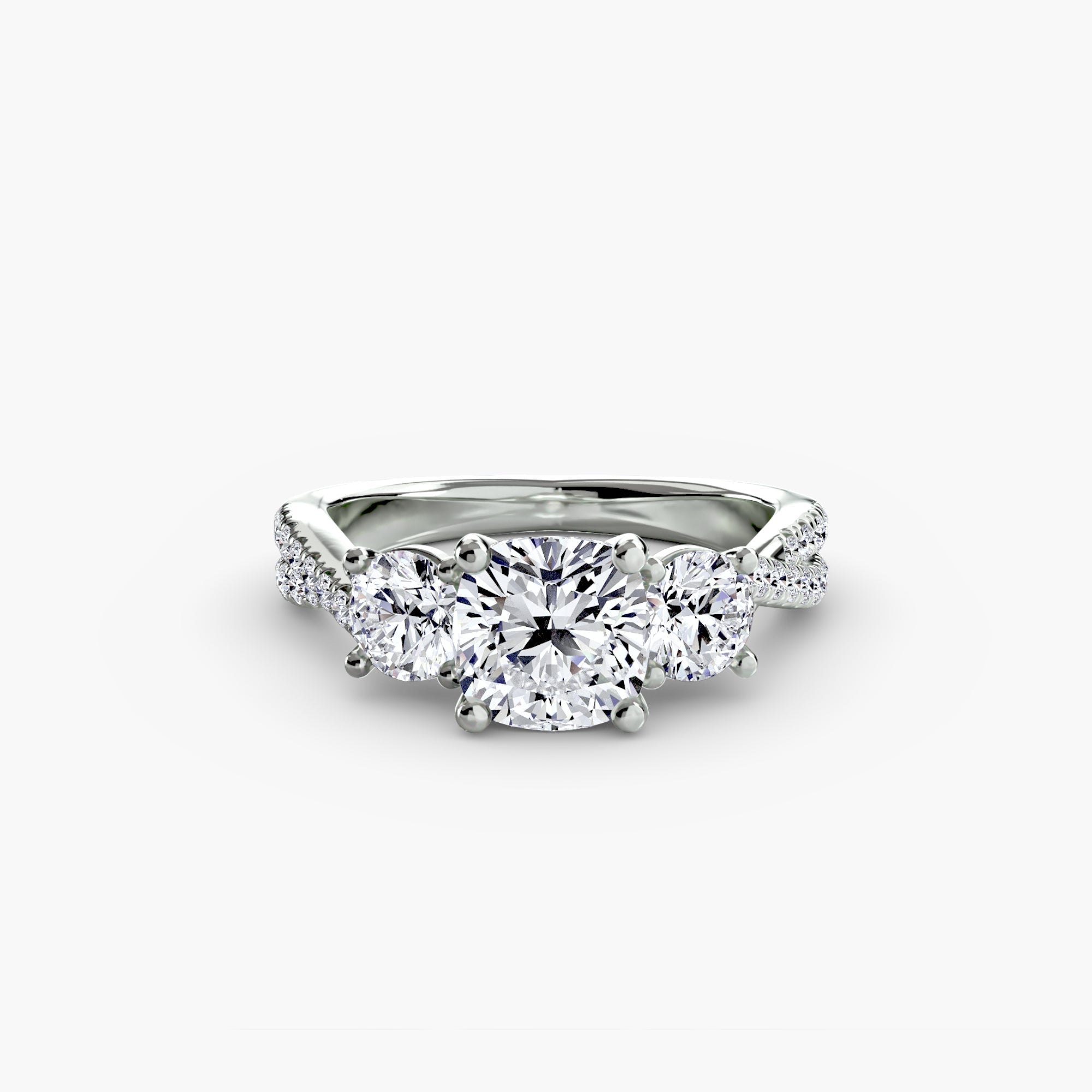 Three - Stone with Pavé Band 2 - Prestige Stones