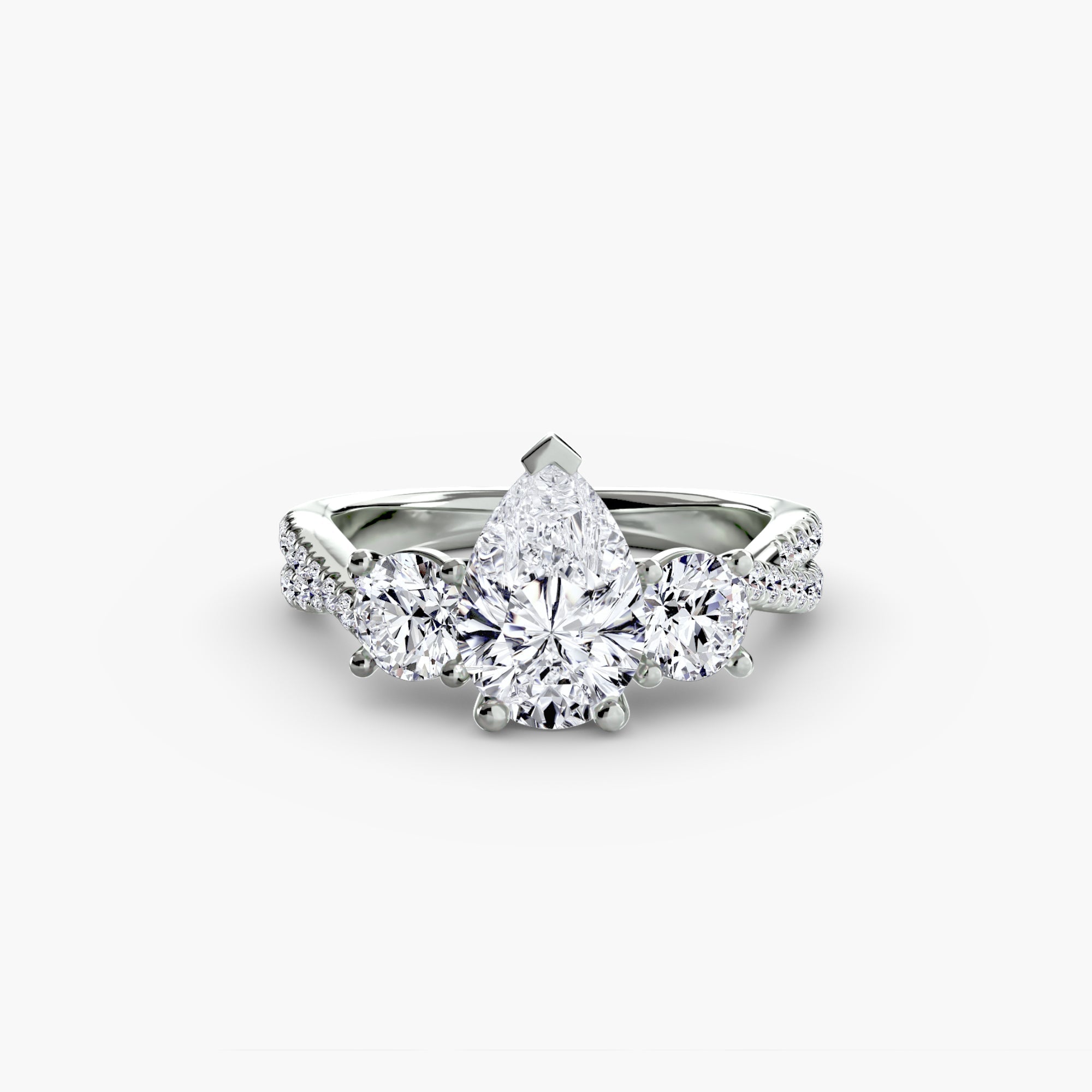 Three - Stone with Pavé Band 2 - Prestige Stones