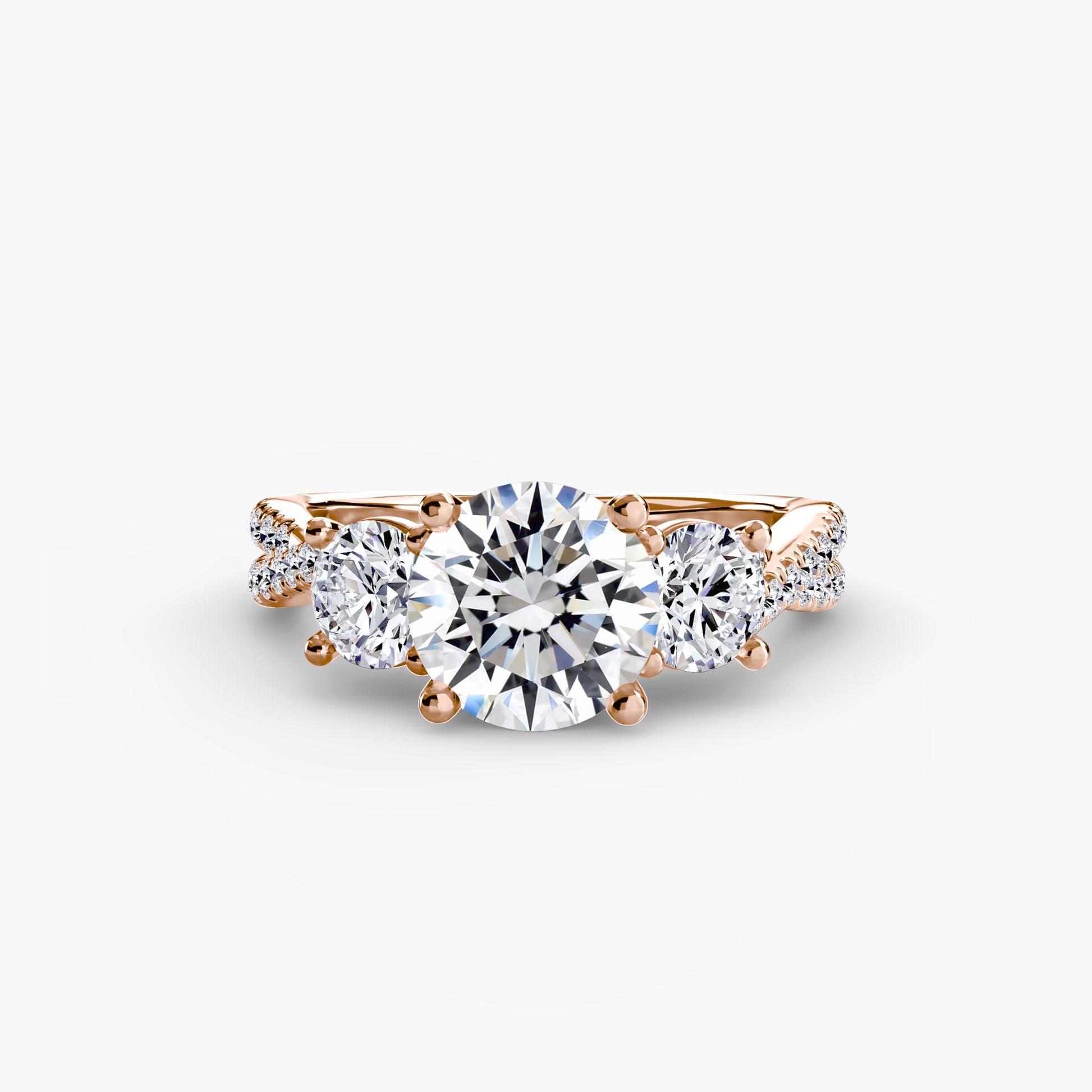 Three - Stone with Pavé Band 2 - Prestige Stones
