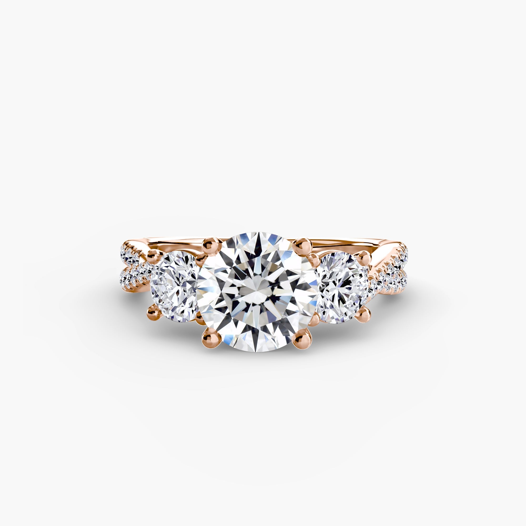Three - Stone with Pavé Band 2 - Prestige Stones