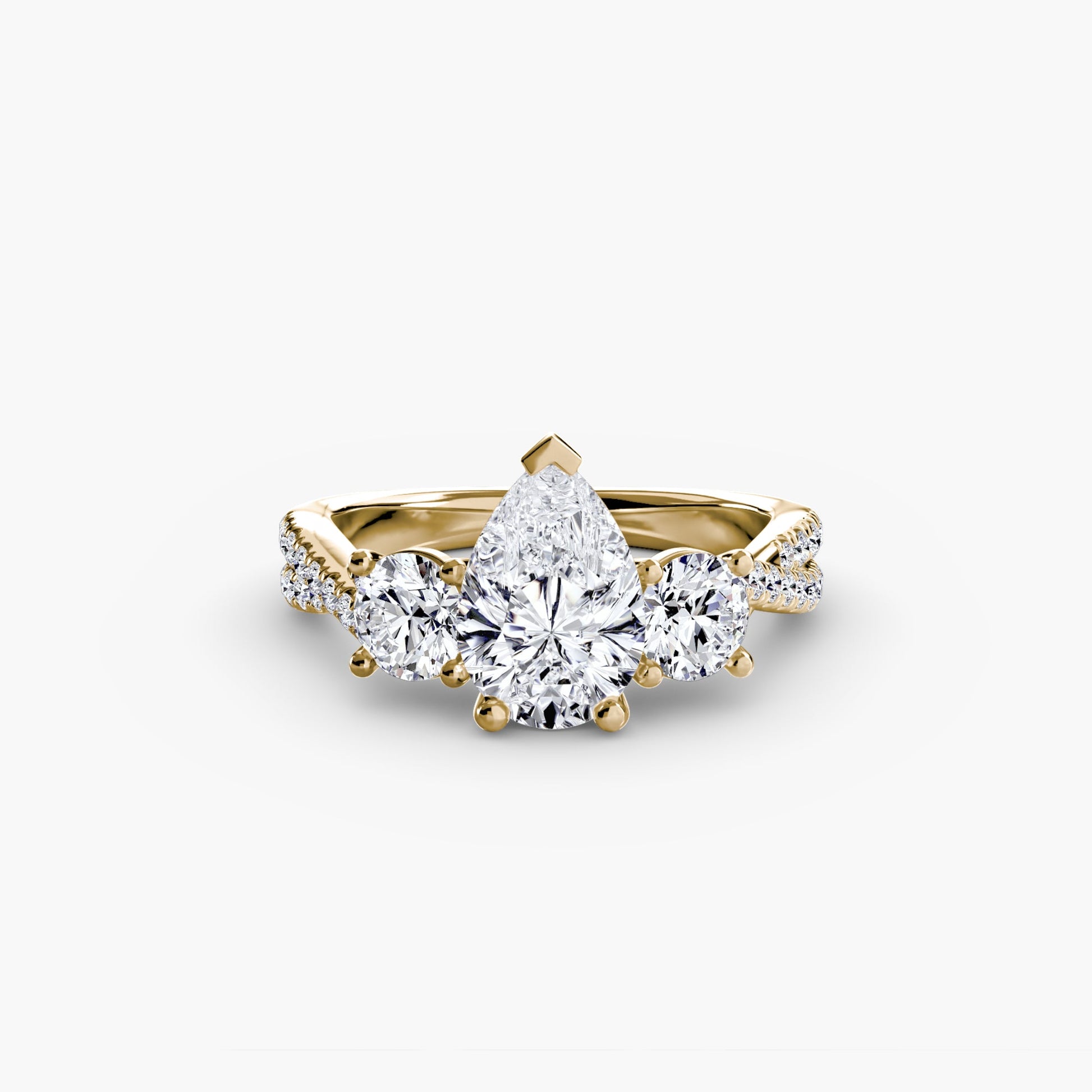 Three - Stone with Pavé Band 2 - Prestige Stones