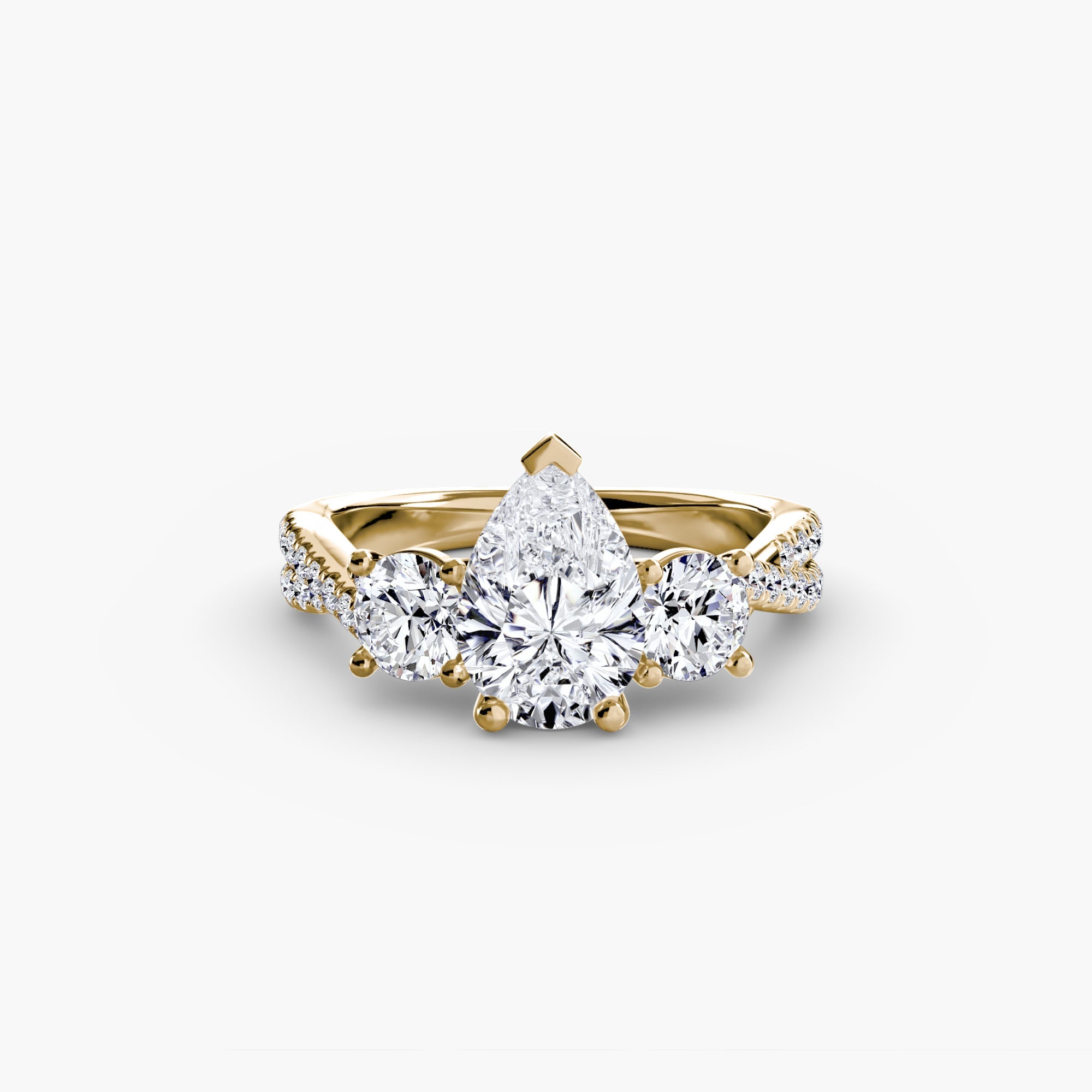 Three - Stone with Pavé Band 2 - Prestige Stones