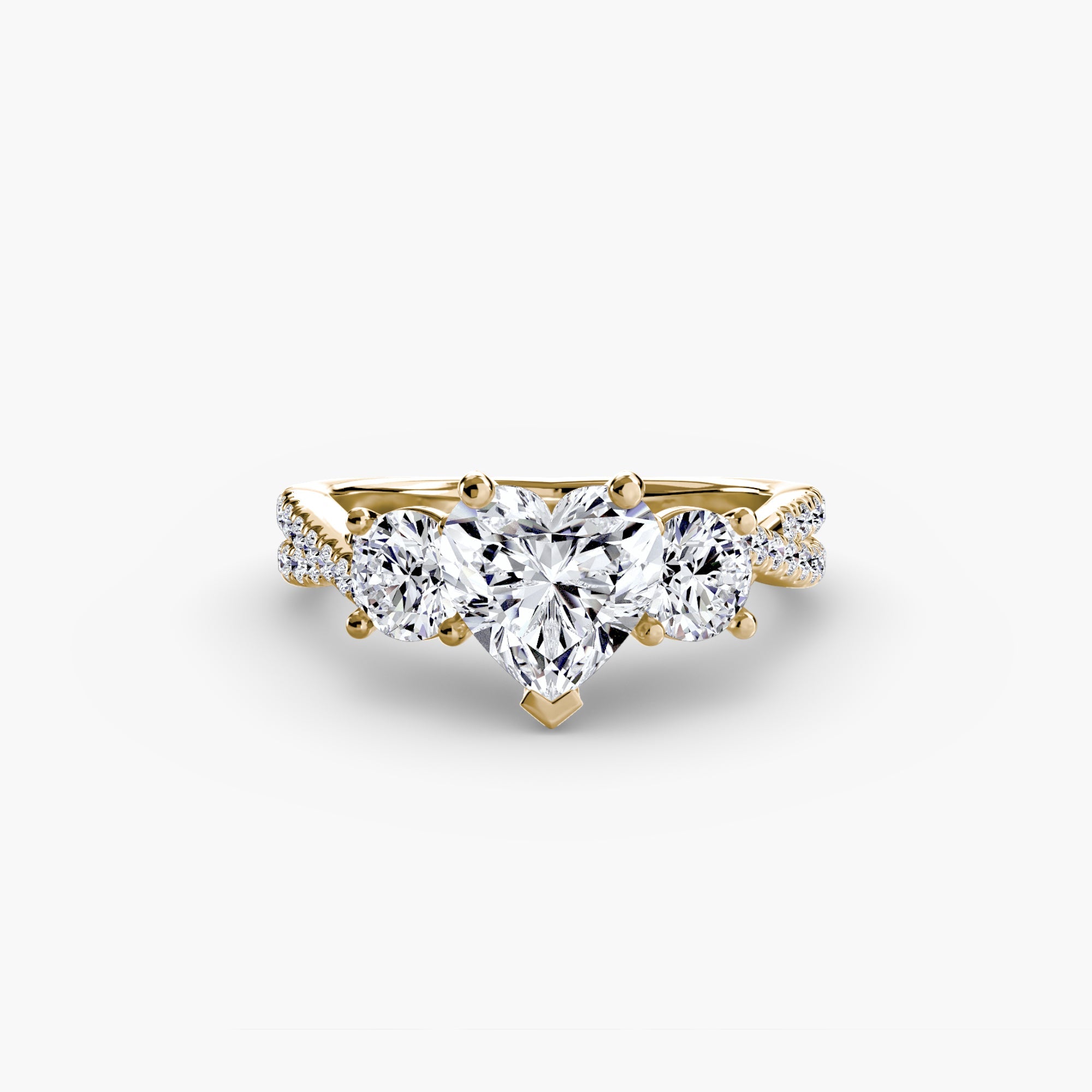 Three - Stone with Pavé Band 2 - Prestige Stones