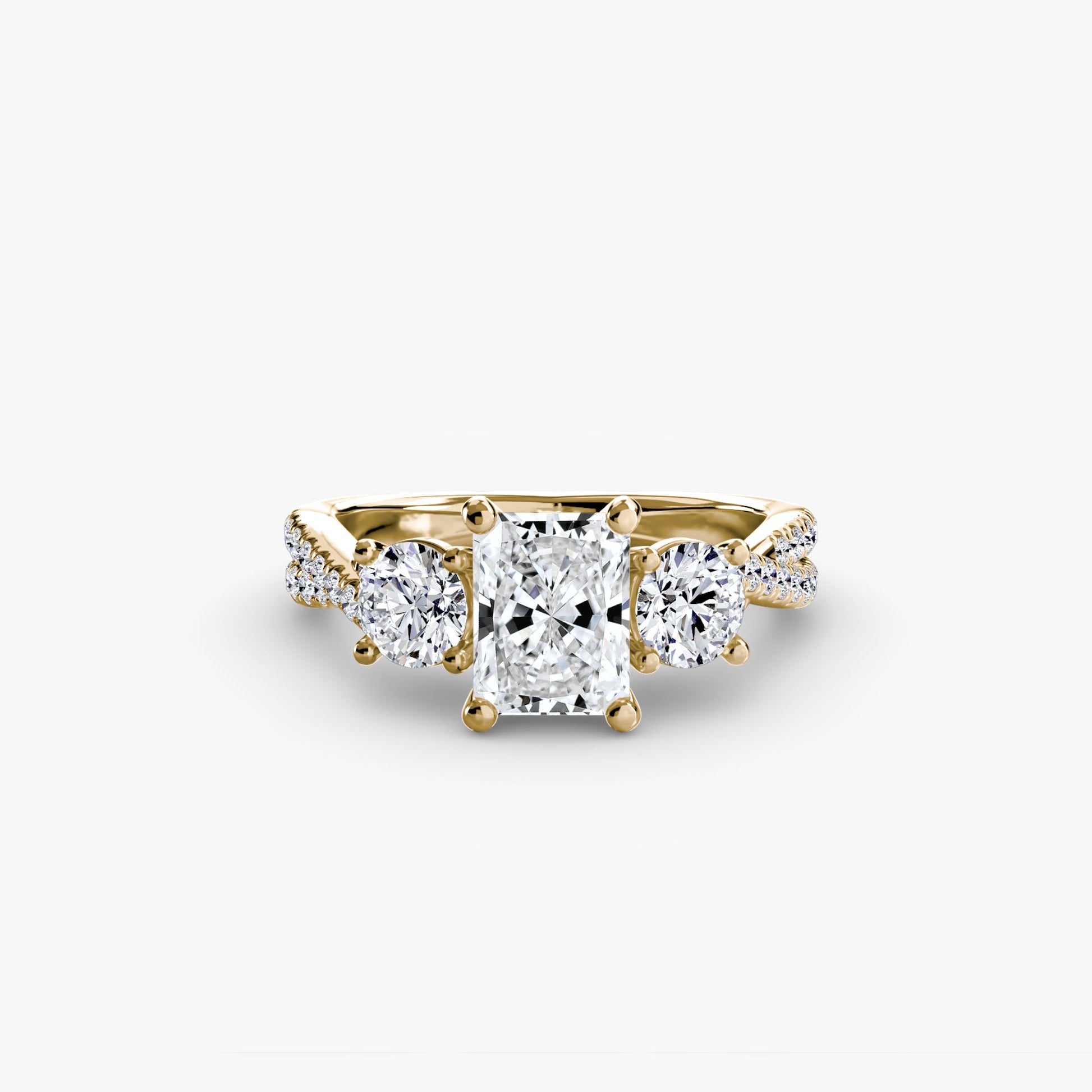 Three - Stone with Pavé Band 2 - Prestige Stones
