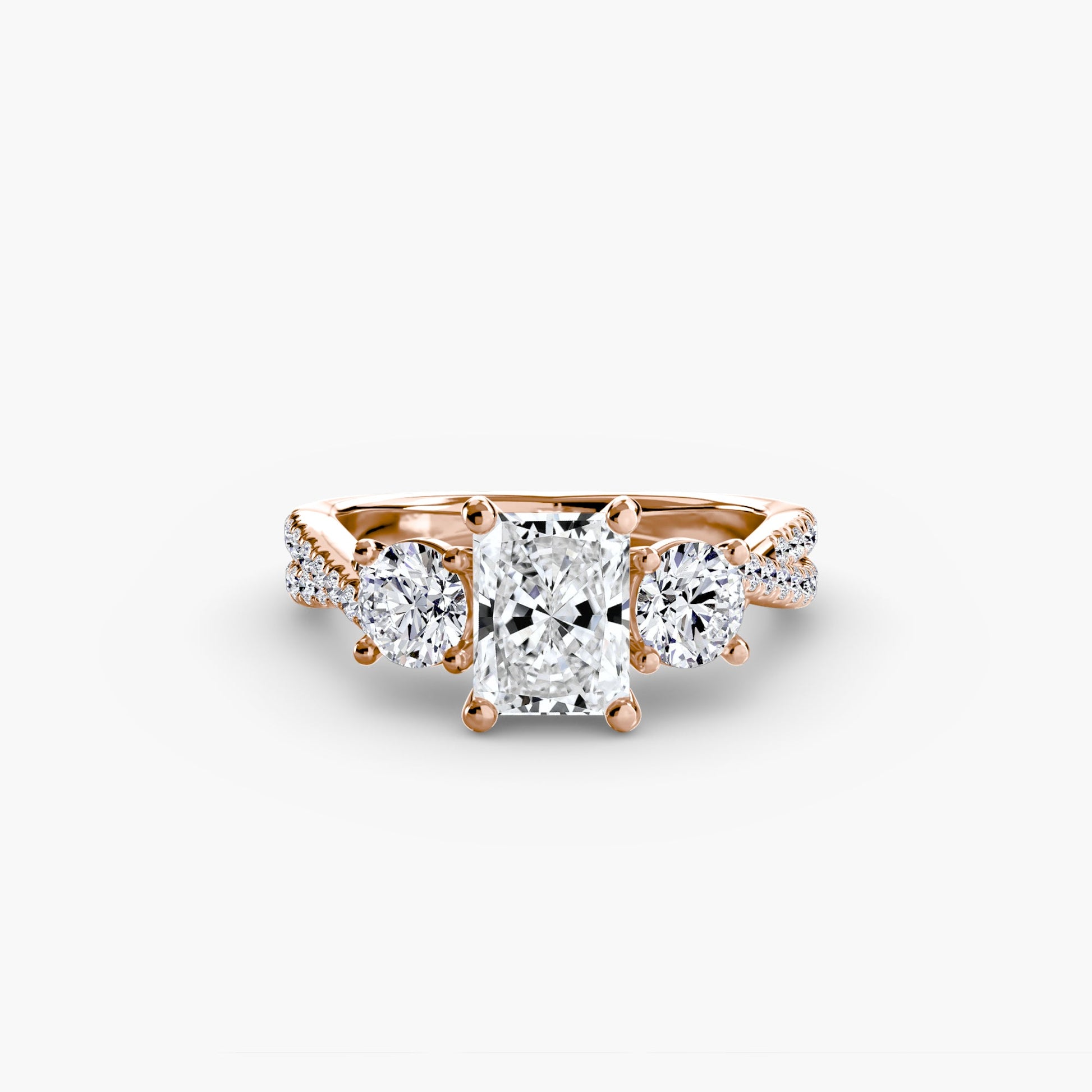 Three - Stone with Pavé Band 2 - Prestige Stones