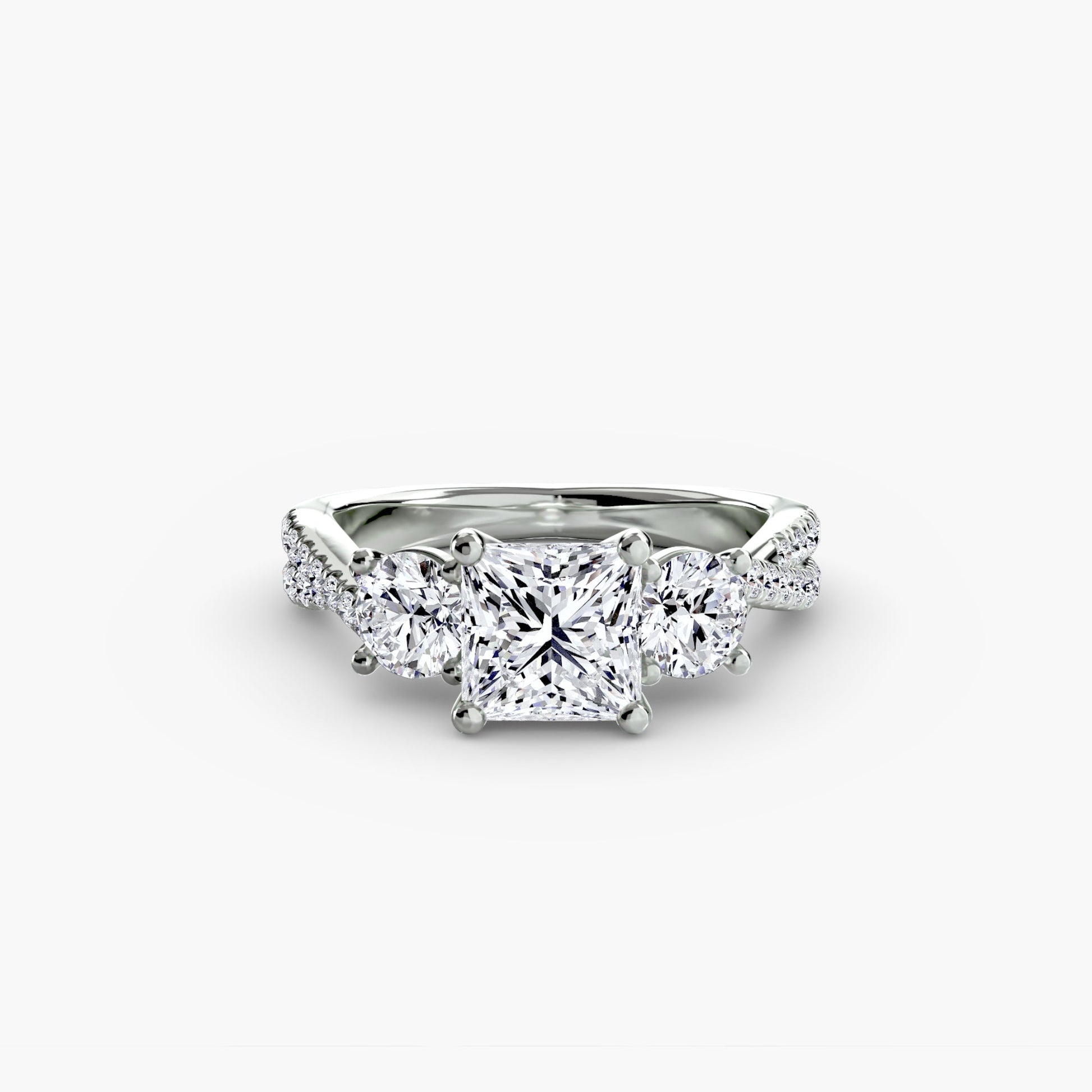 Three - Stone with Pavé Band 2 - Prestige Stones