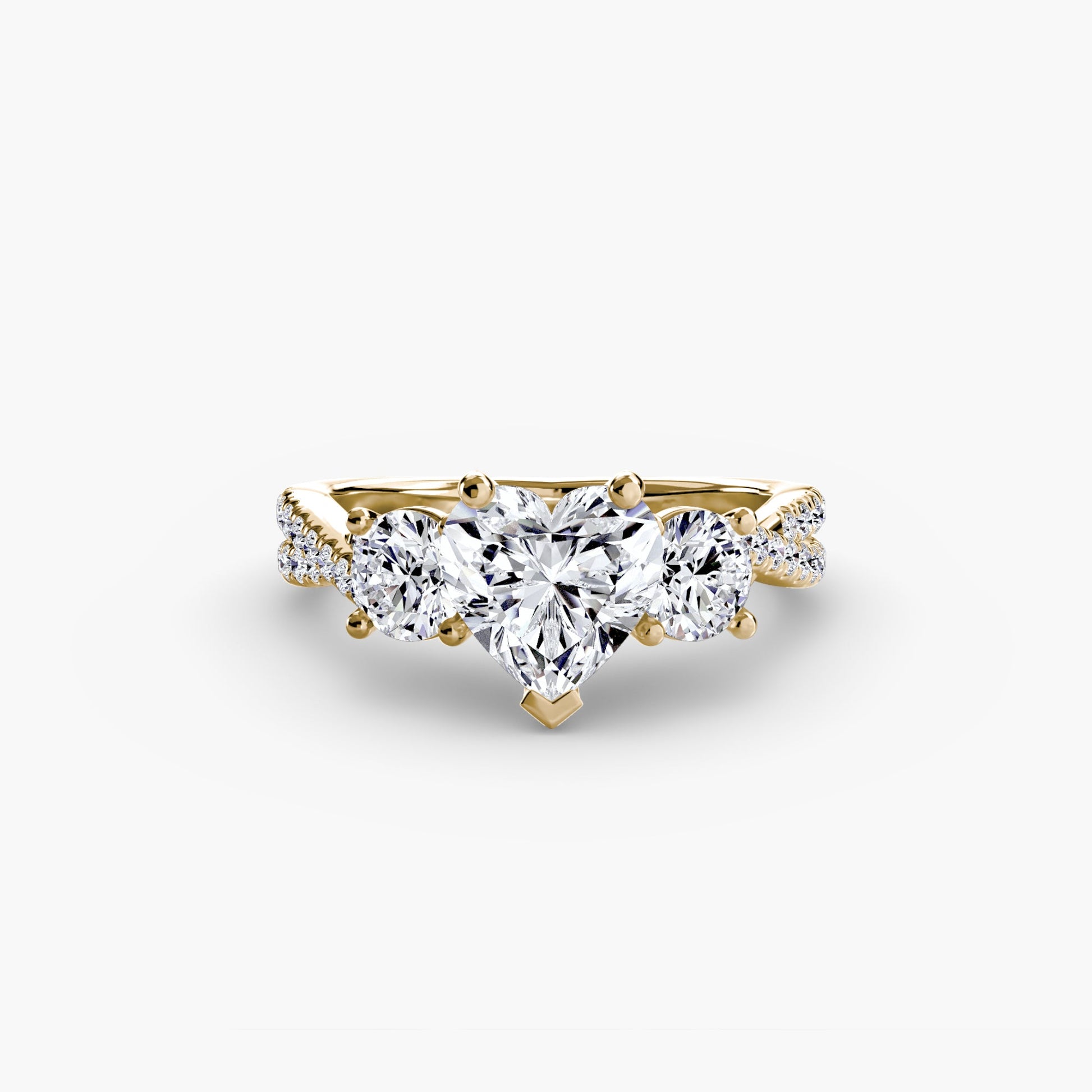 Three - Stone with Pavé Band 2 - Prestige Stones