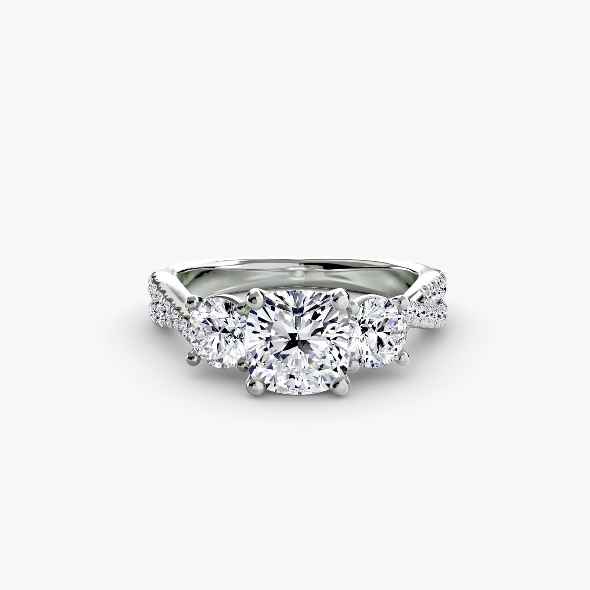Three - Stone with Pavé Band 2 - Prestige Stones