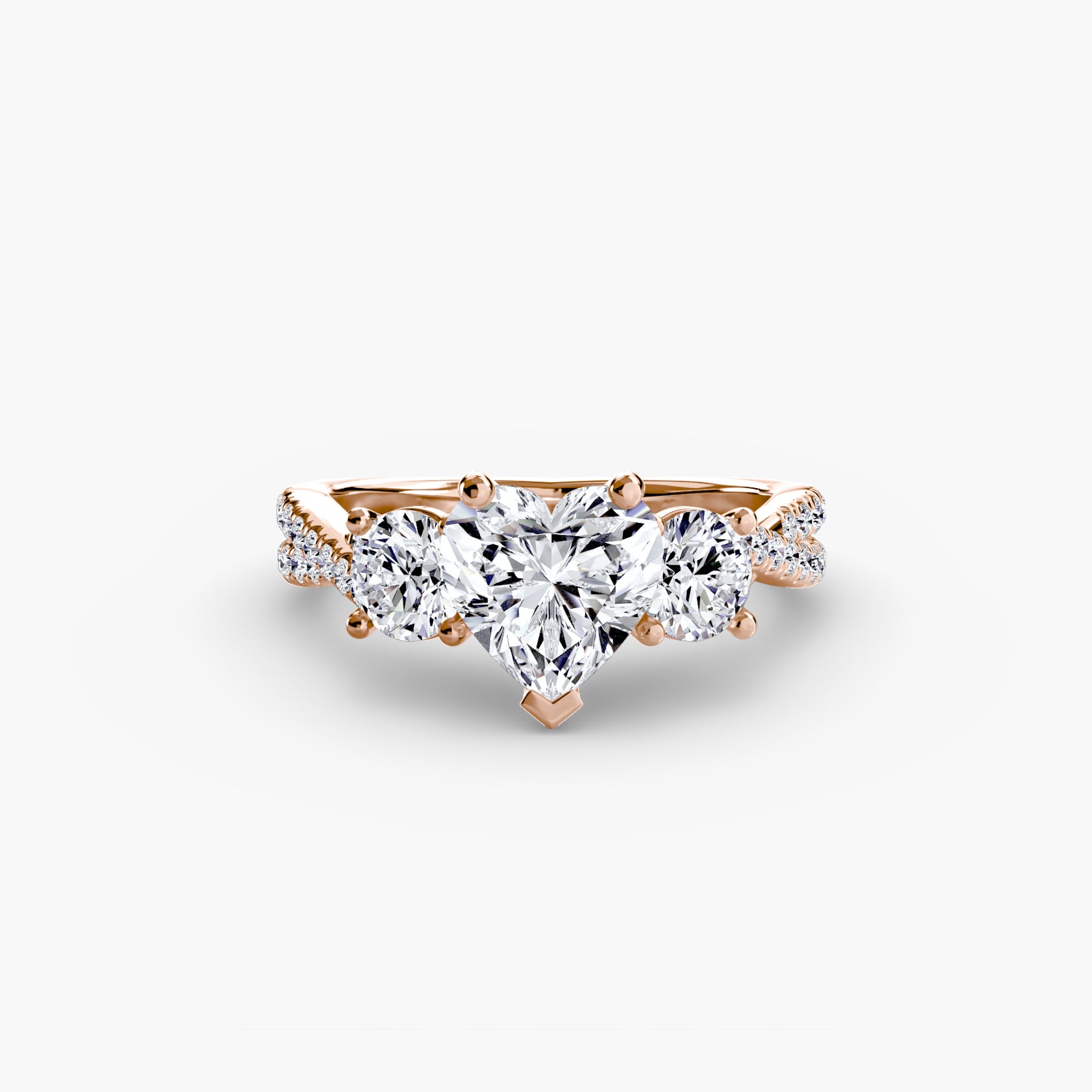 Three - Stone with Pavé Band 2 - Prestige Stones