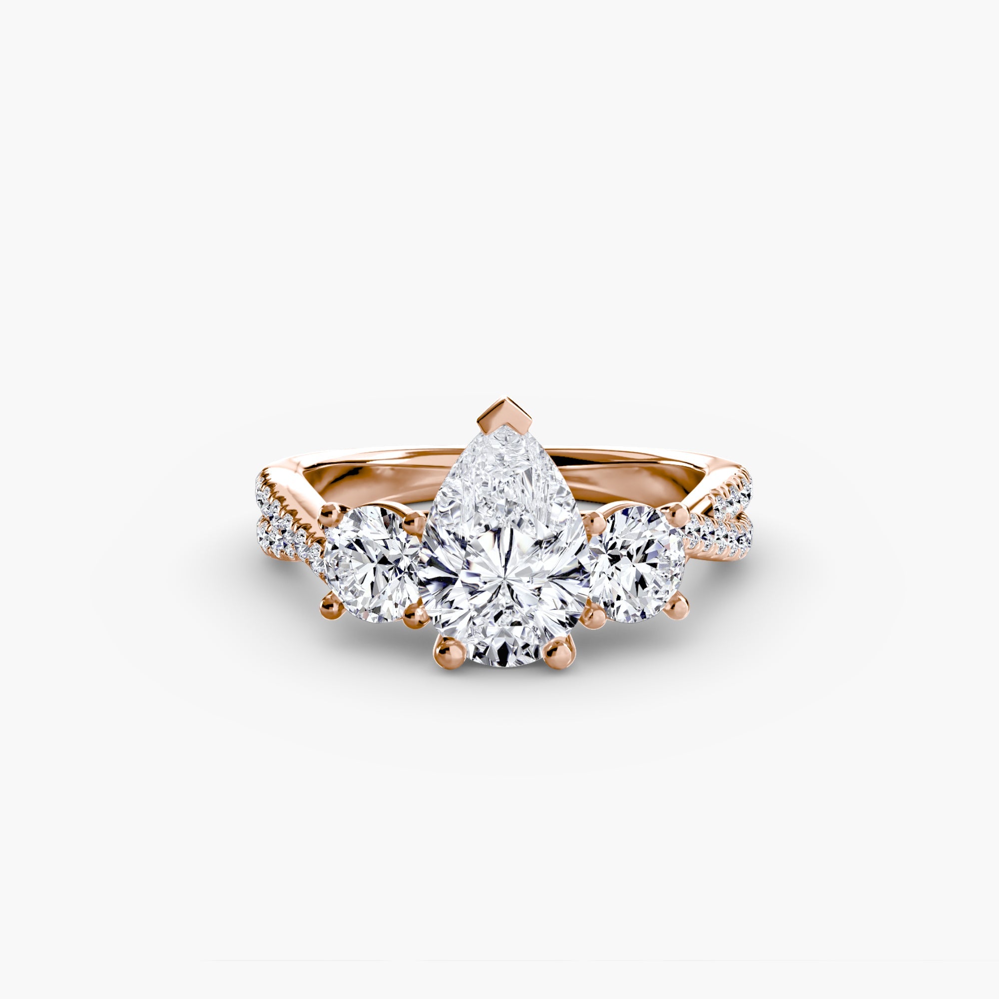 Three - Stone with Pavé Band 2 - Prestige Stones