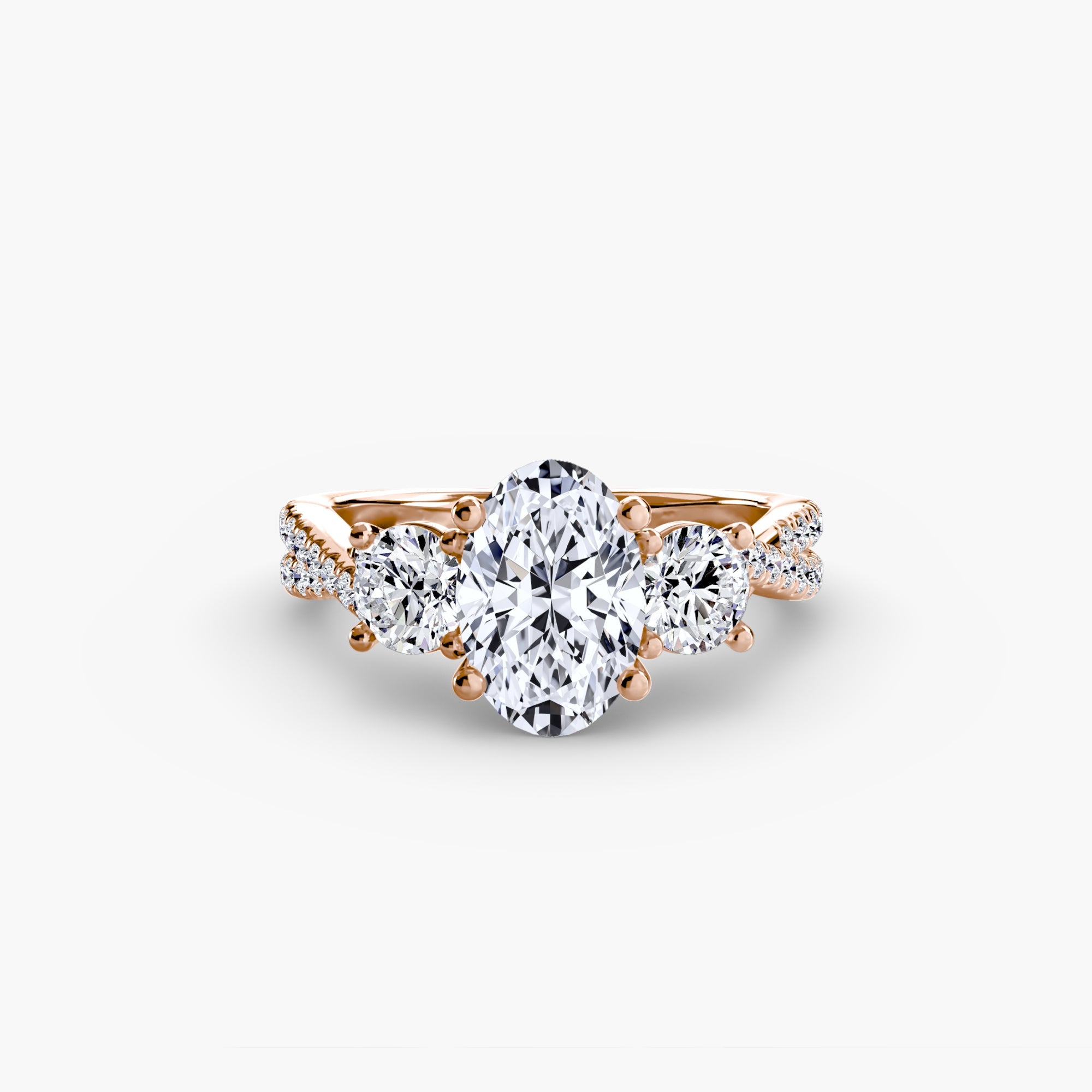 Three - Stone with Pavé Band 2 - Prestige Stones