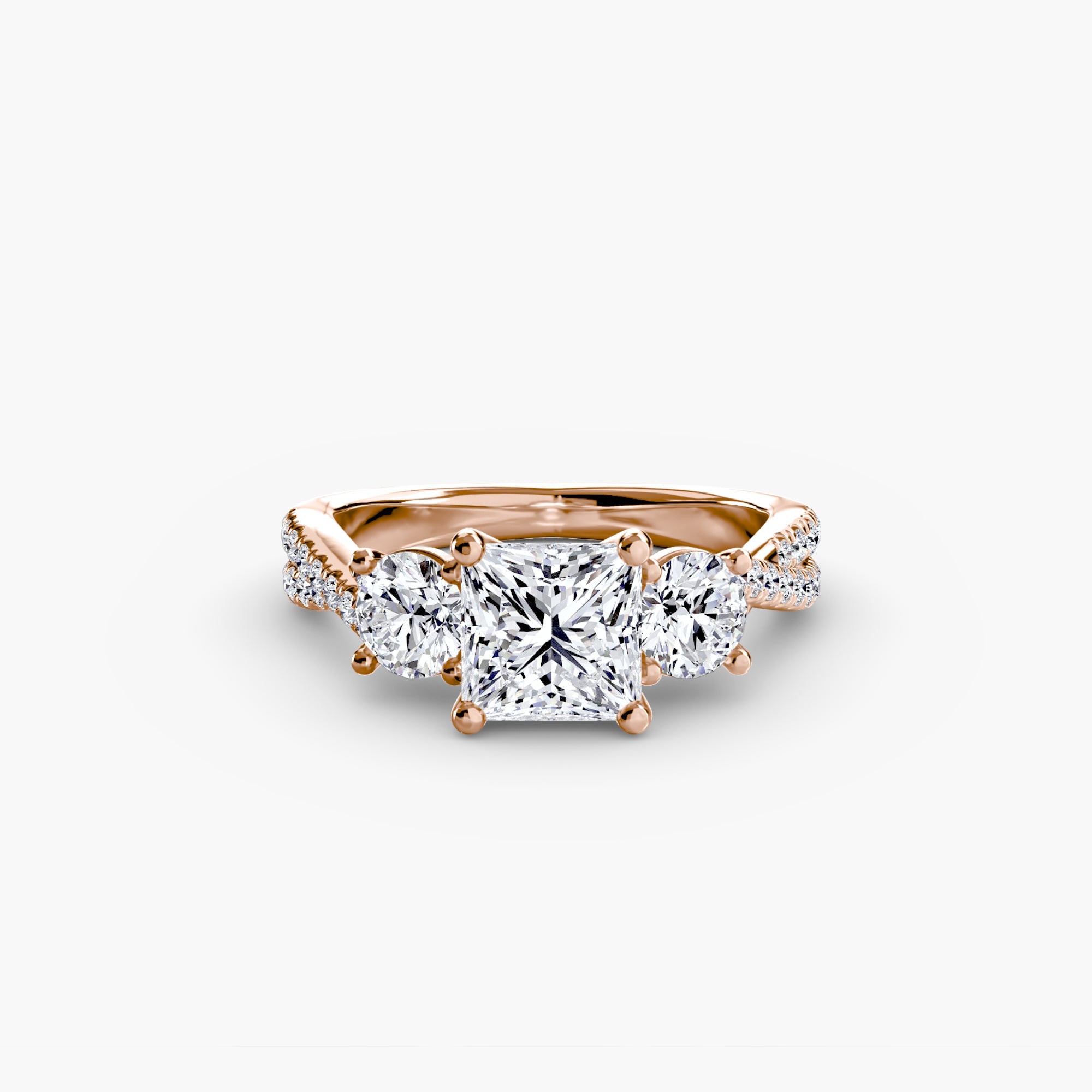 Three - Stone with Pavé Band 2 - Prestige Stones