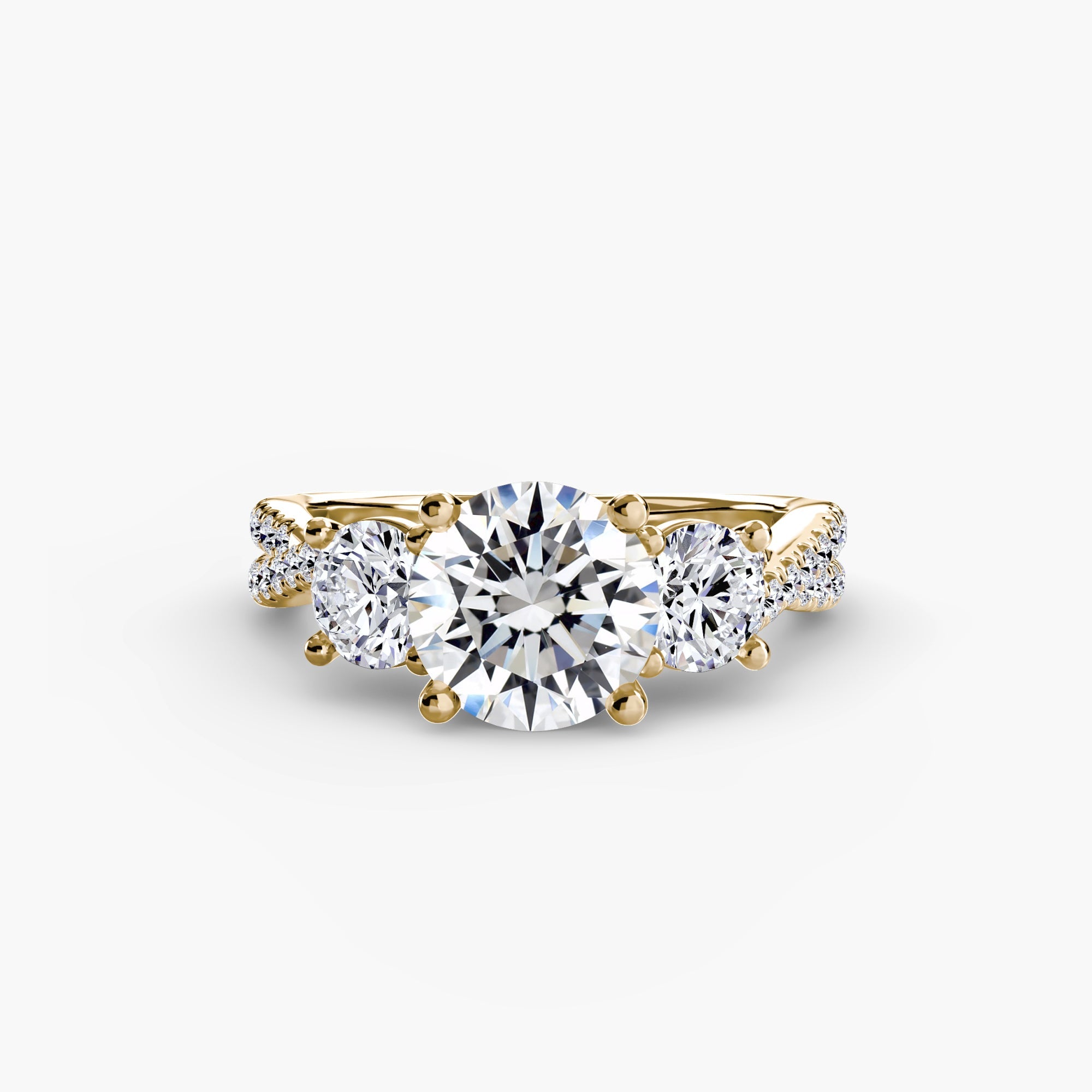 Three - Stone with Pavé Band 2 - Prestige Stones
