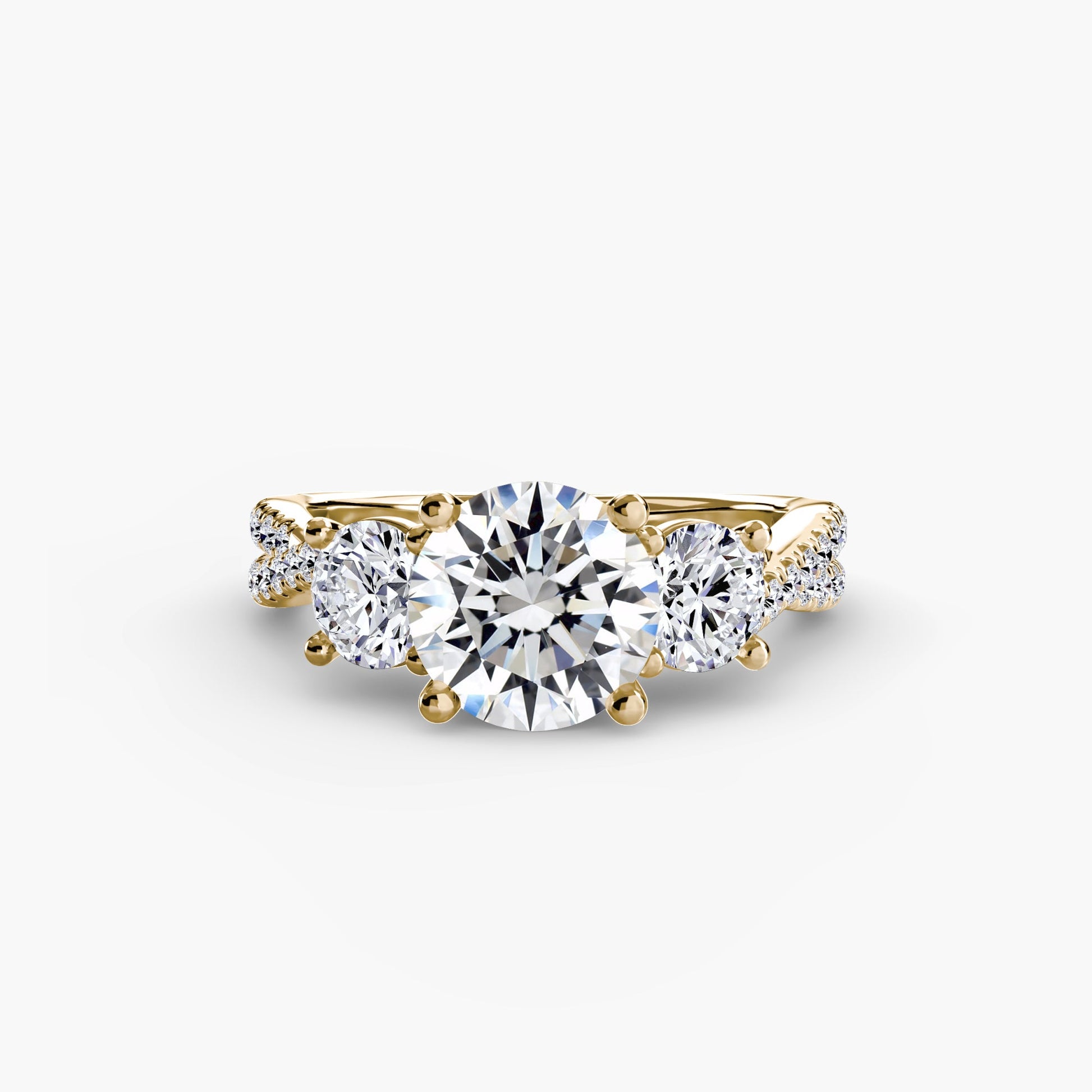 Three - Stone with Pavé Band 2 - Prestige Stones