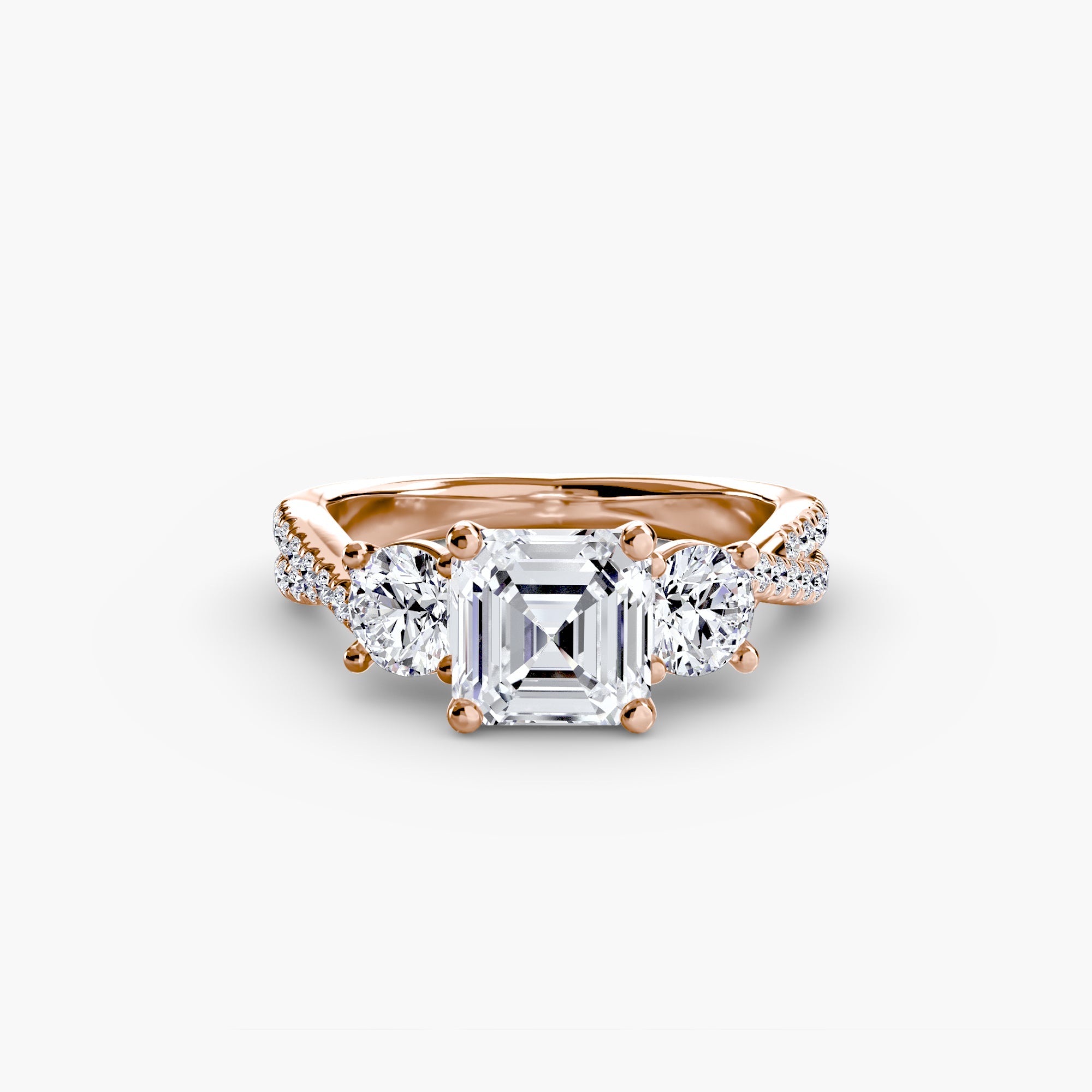 Three - Stone with Pavé Band 2 - Prestige Stones