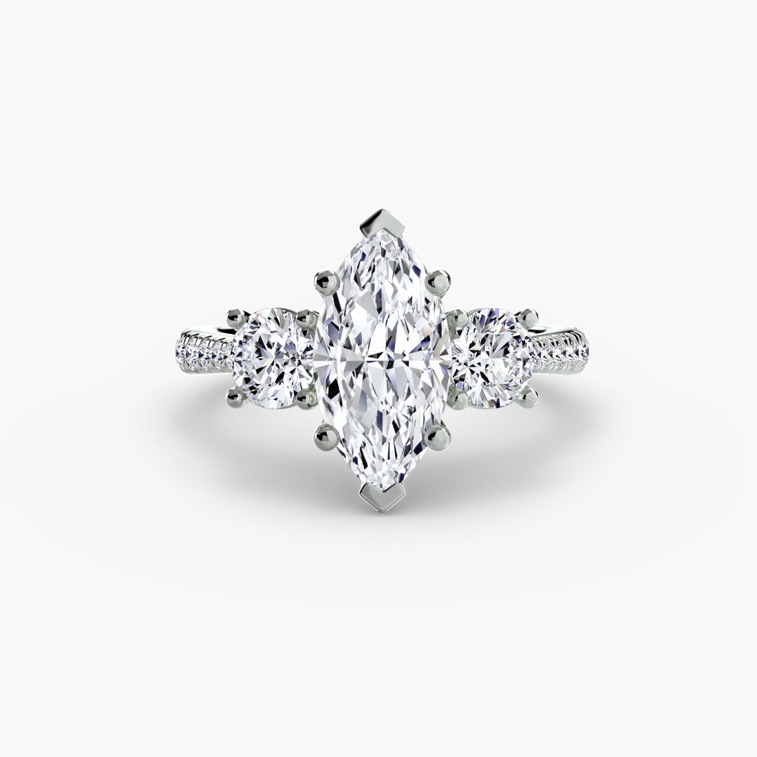 Three - Stone with Pavé Band - Prestige Stones