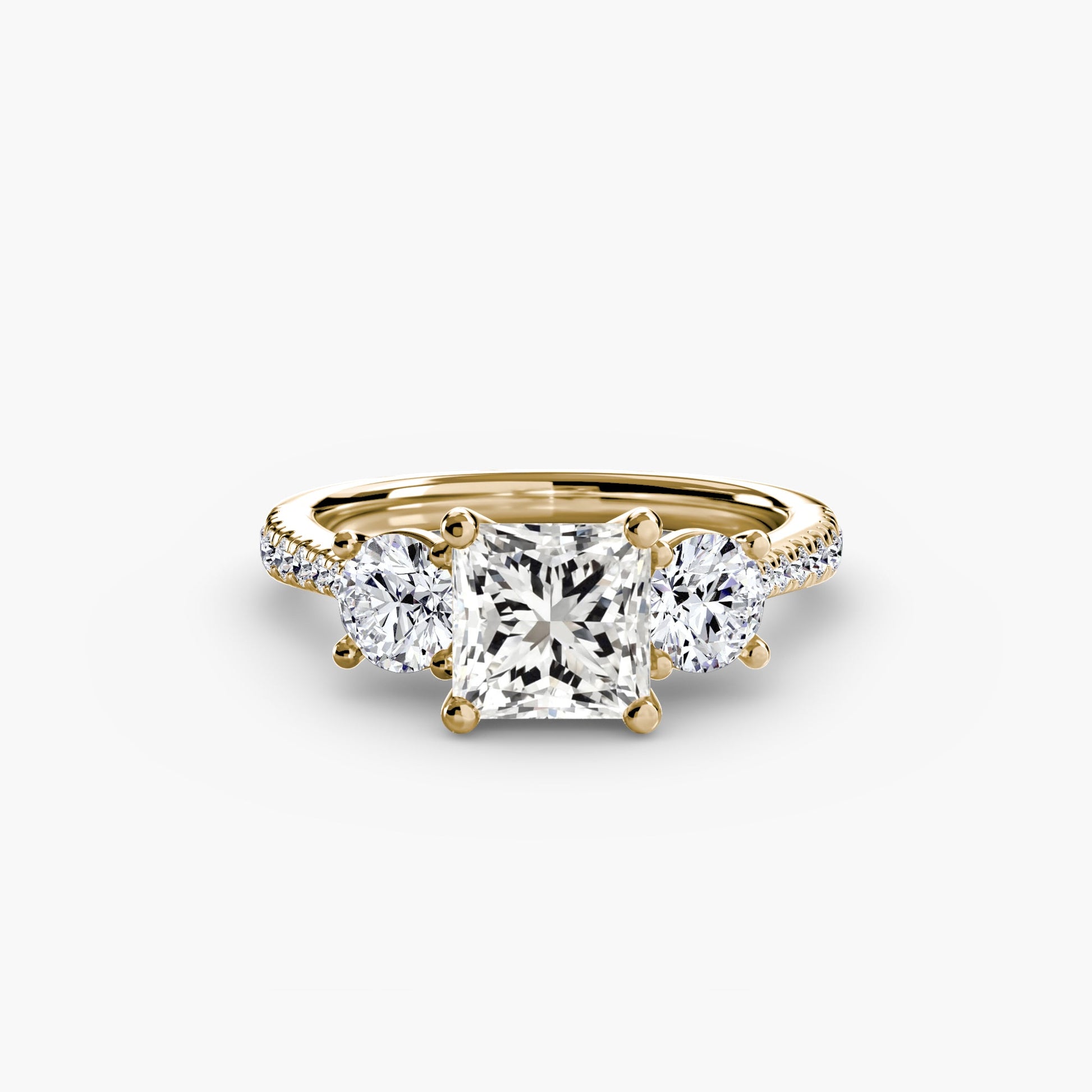 Three - Stone with Pavé Band - Prestige Stones