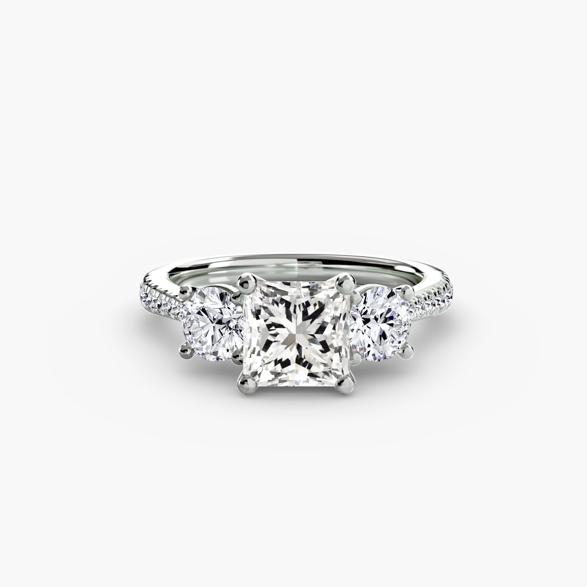 Three - Stone with Pavé Band - Prestige Stones