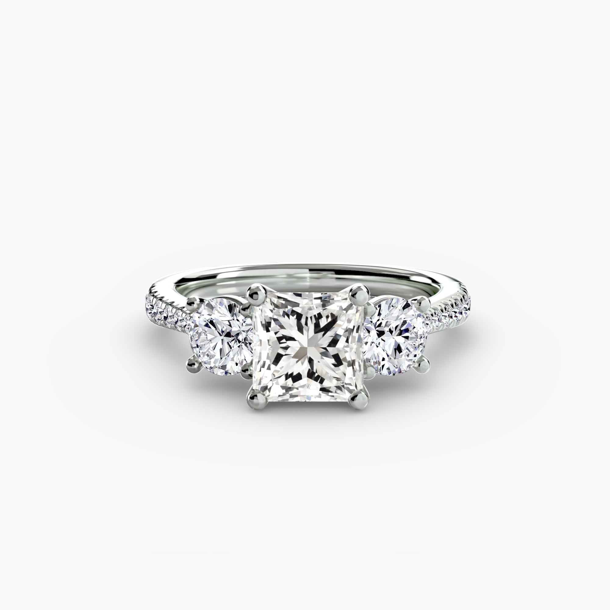 Three - Stone with Pavé Band - Prestige Stones