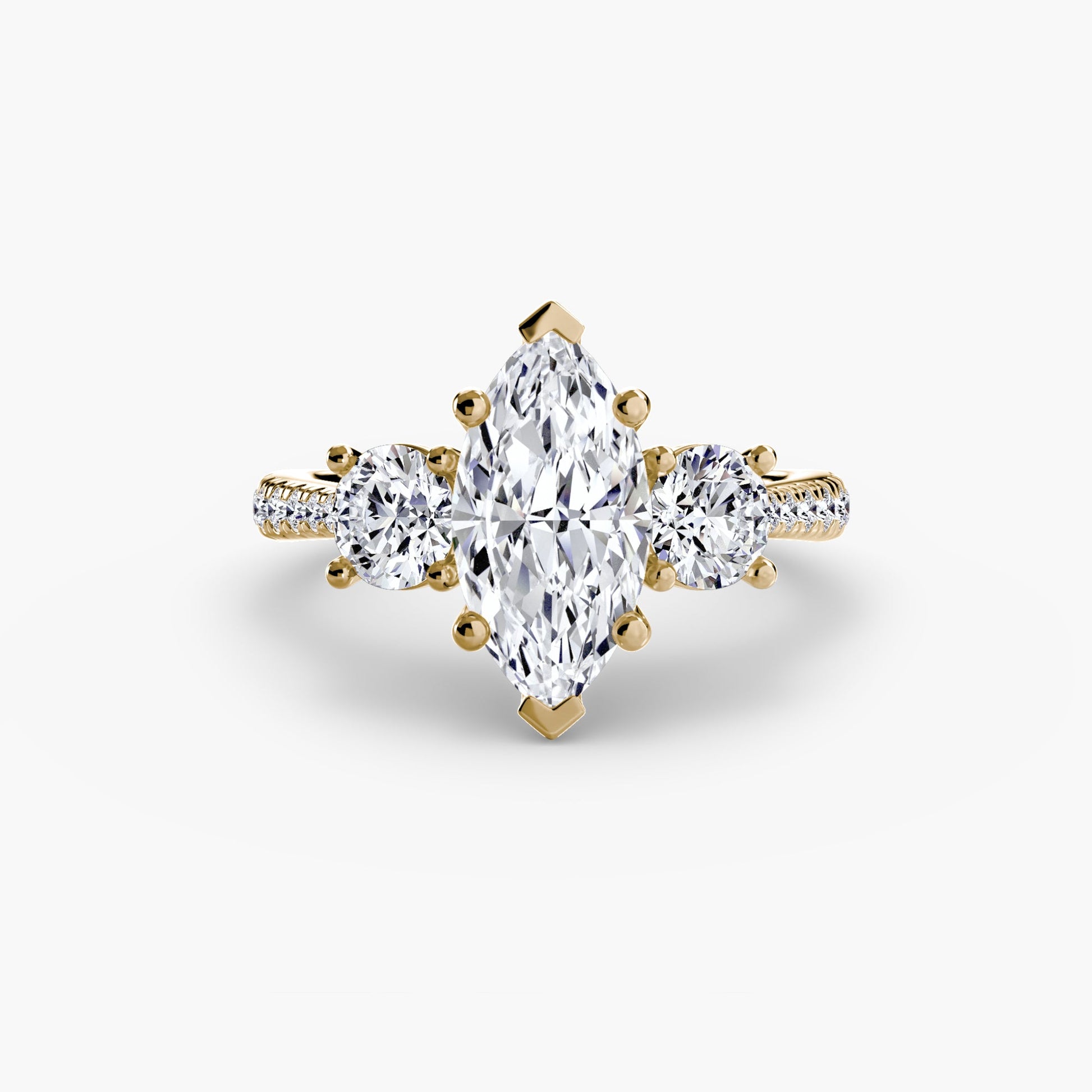 Three - Stone with Pavé Band - Prestige Stones