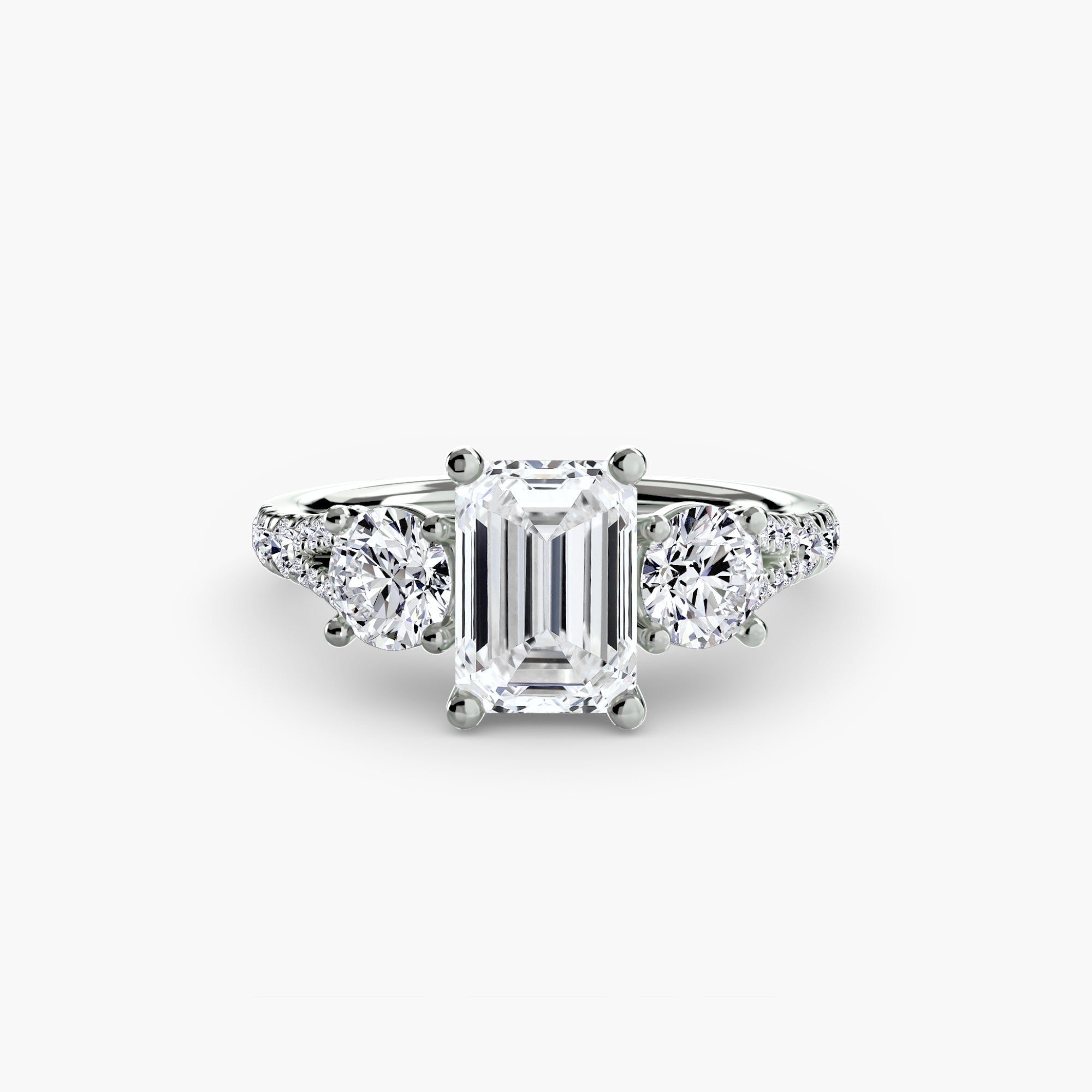 Three - Stone with Pavé Band 3 - Prestige Stones