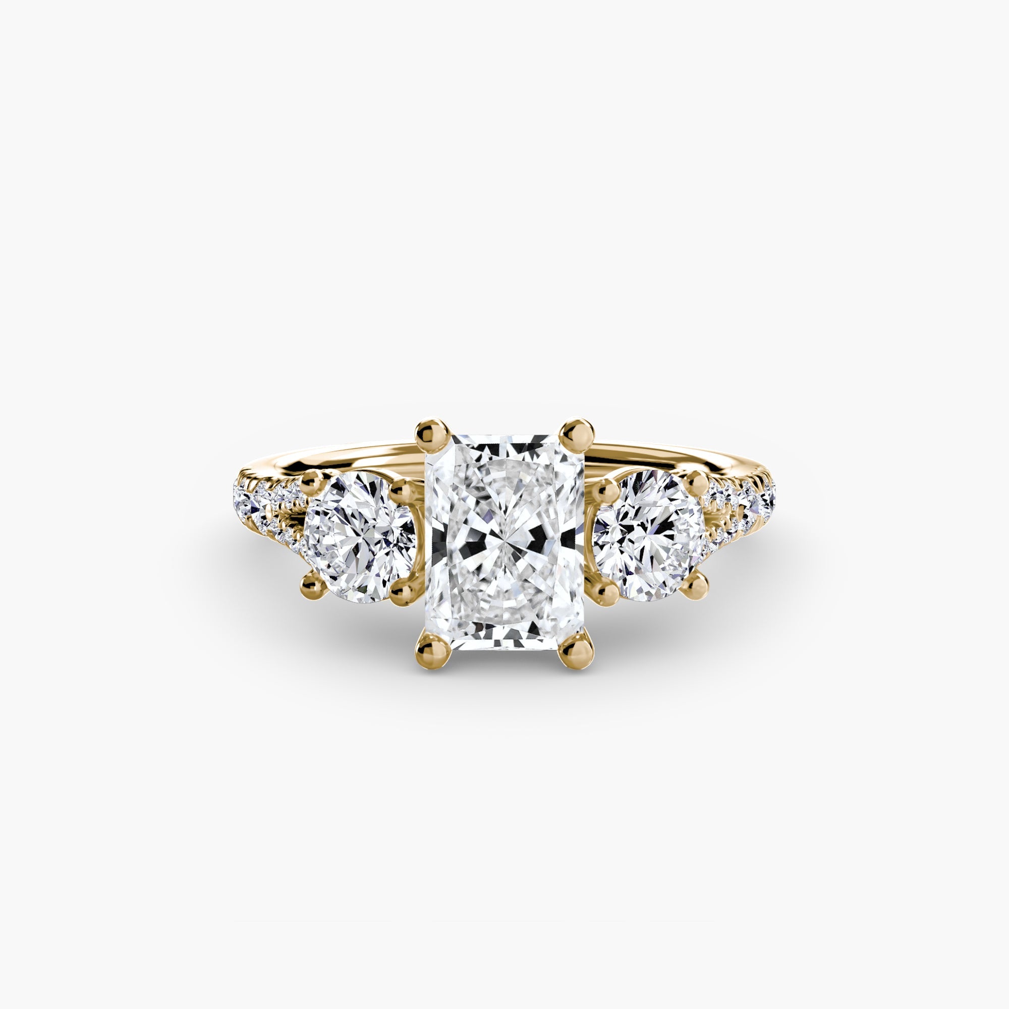 Three - Stone with Pavé Band 3 - Prestige Stones