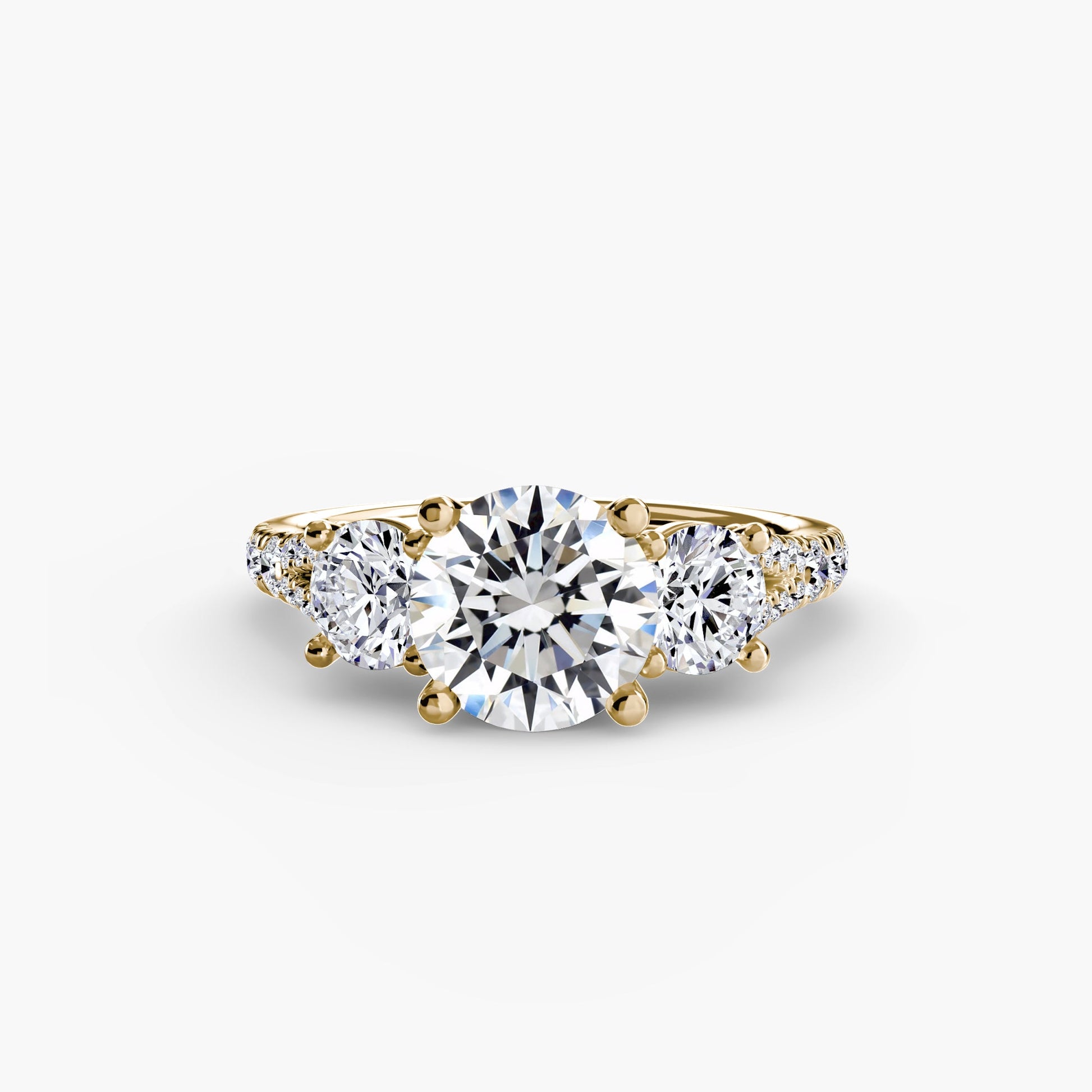 Three - Stone with Pavé Band 3 - Prestige Stones