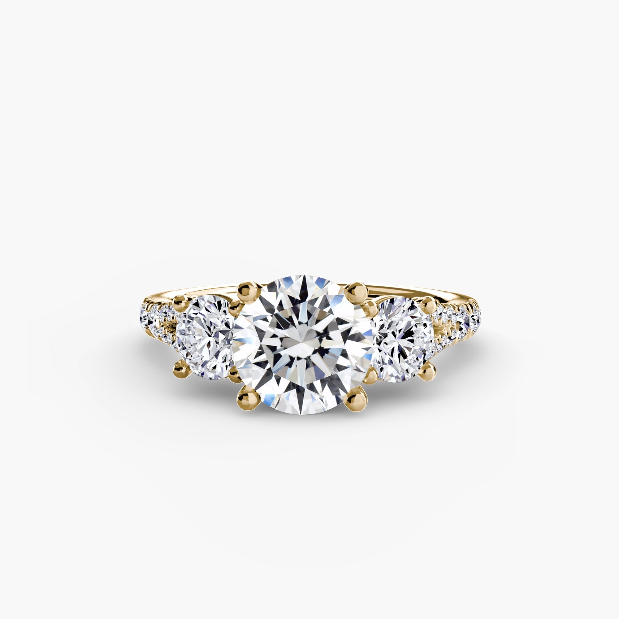 Three - Stone with Pavé Band 3 - Prestige Stones