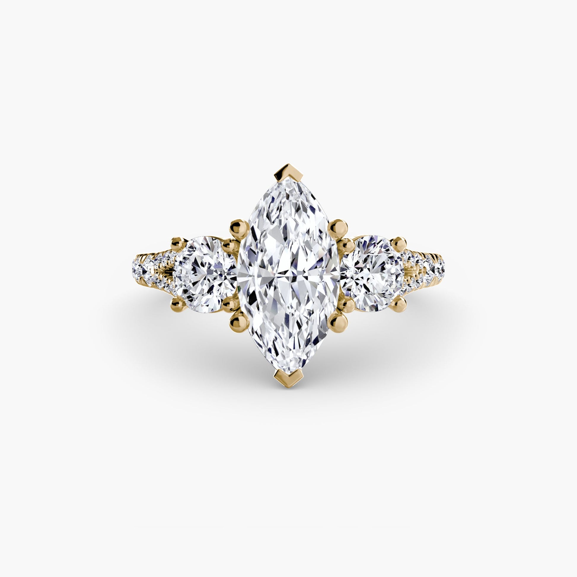 Three - Stone with Pavé Band 3 - Prestige Stones