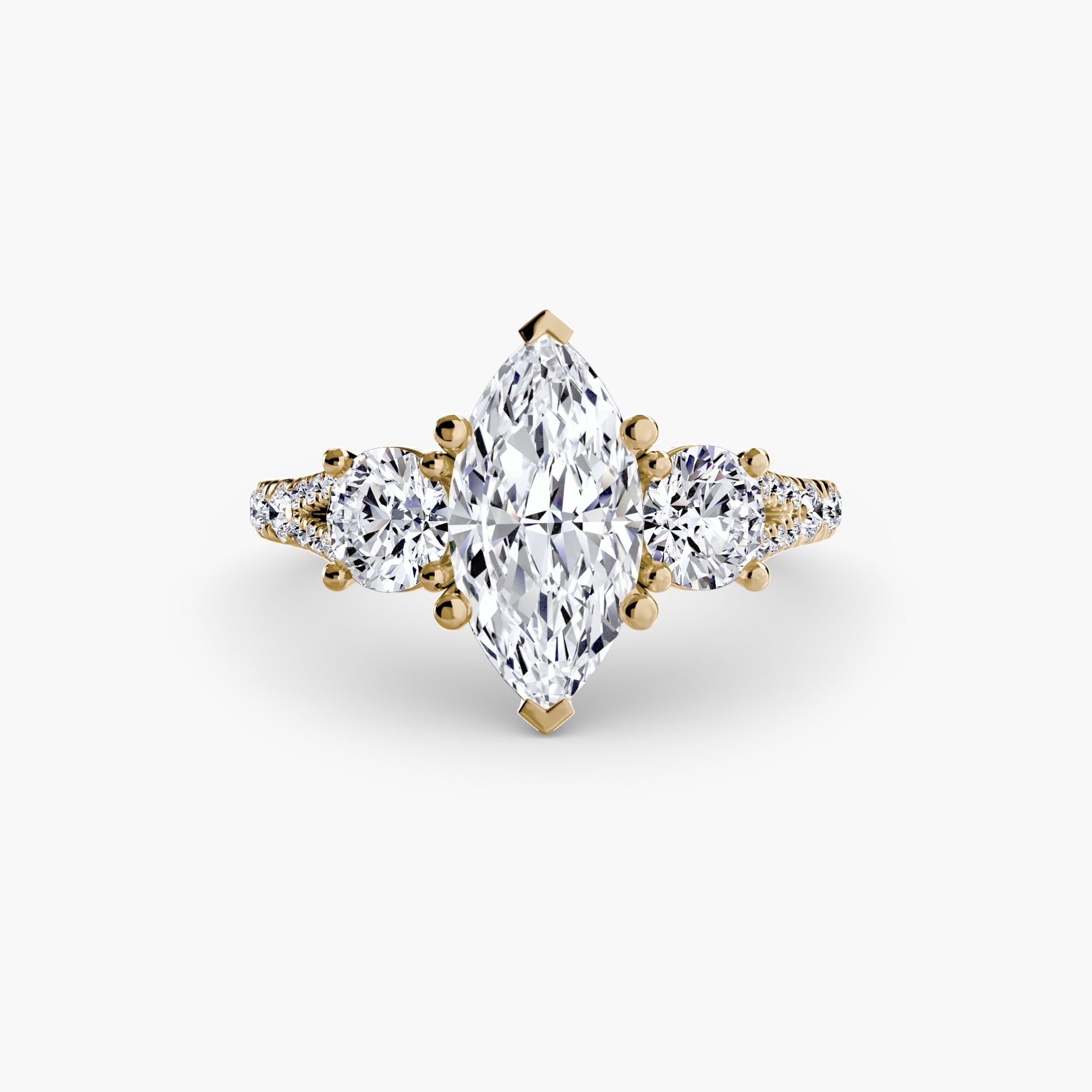 Three - Stone with Pavé Band 3 - Prestige Stones