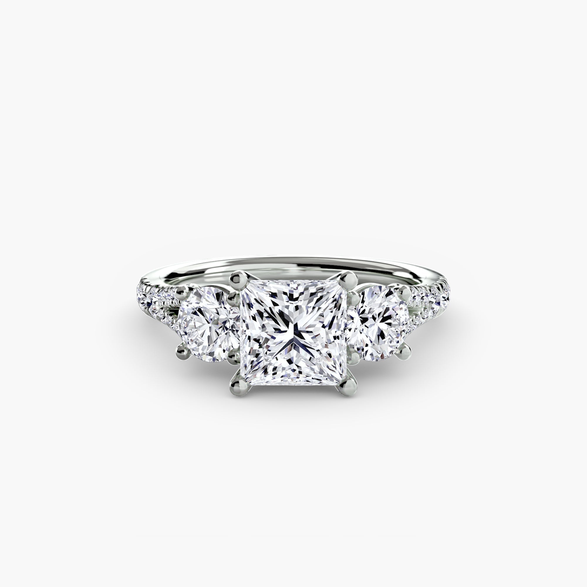 Three - Stone with Pavé Band 3 - Prestige Stones